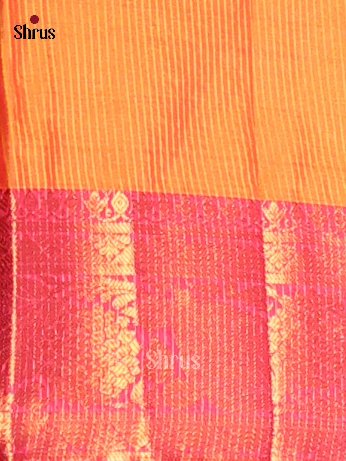 Pink & Orange - Semi Pochampally Saree - Shop on Shrus.com