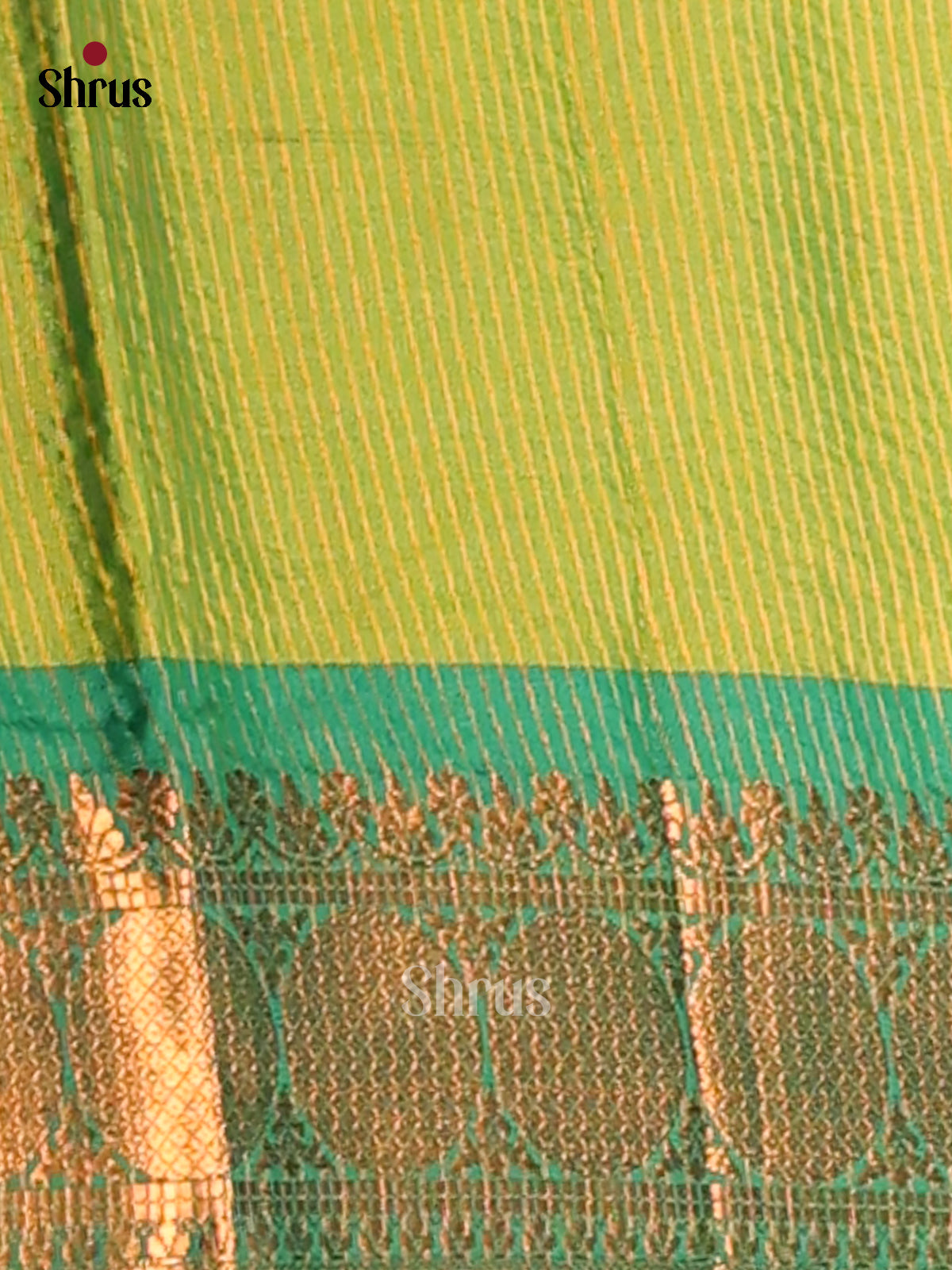 Pink & Green - Semi Pochampally Saree - Shop on Shrus.com