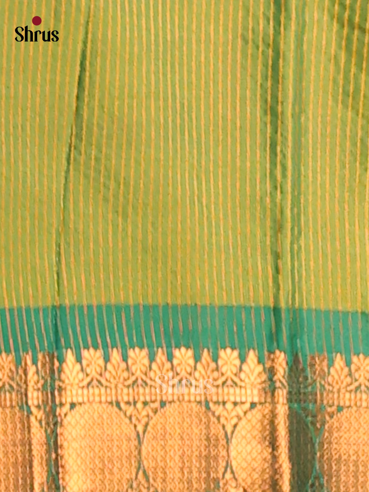 Yellow & Green - Semi Pochampally Saree - Shop on Shrus.com
