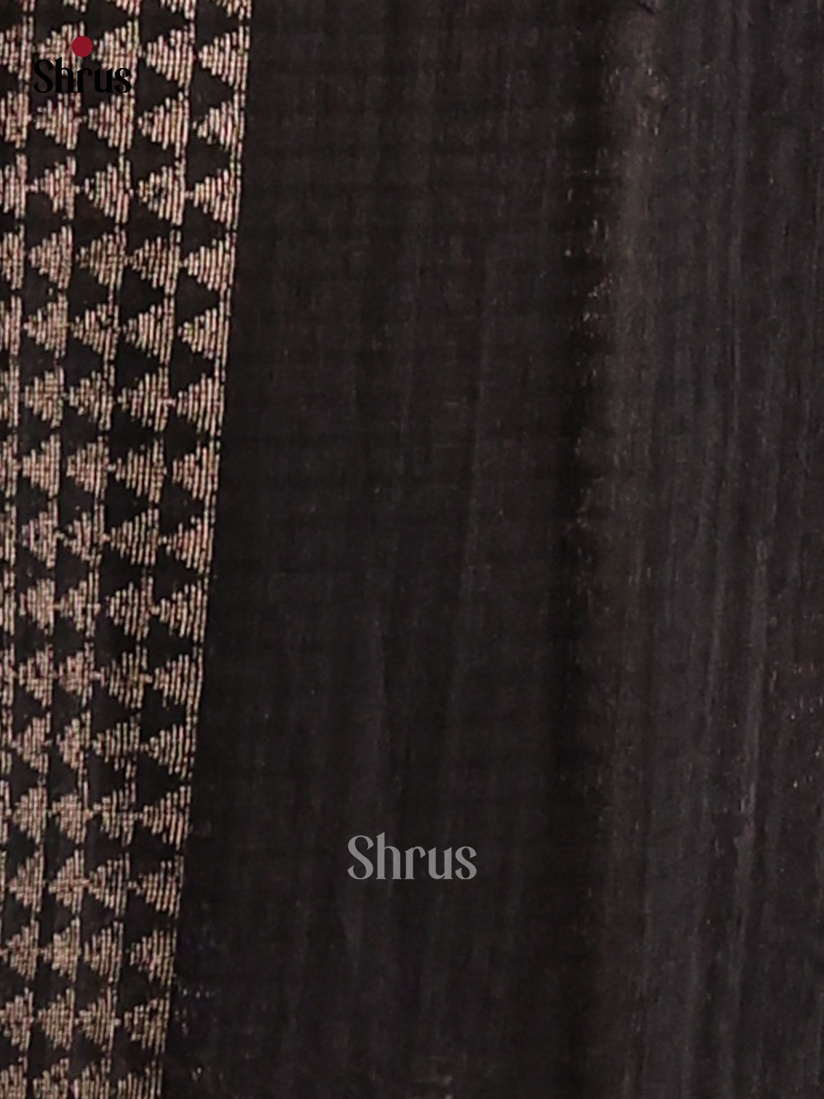 Black - Semi Rawsilk Saree