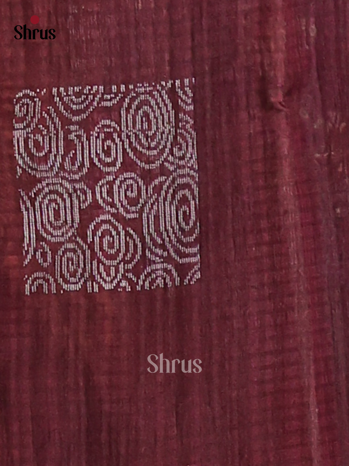 Maroon - Semi Rawsilk Saree - Shop on Shrus.com