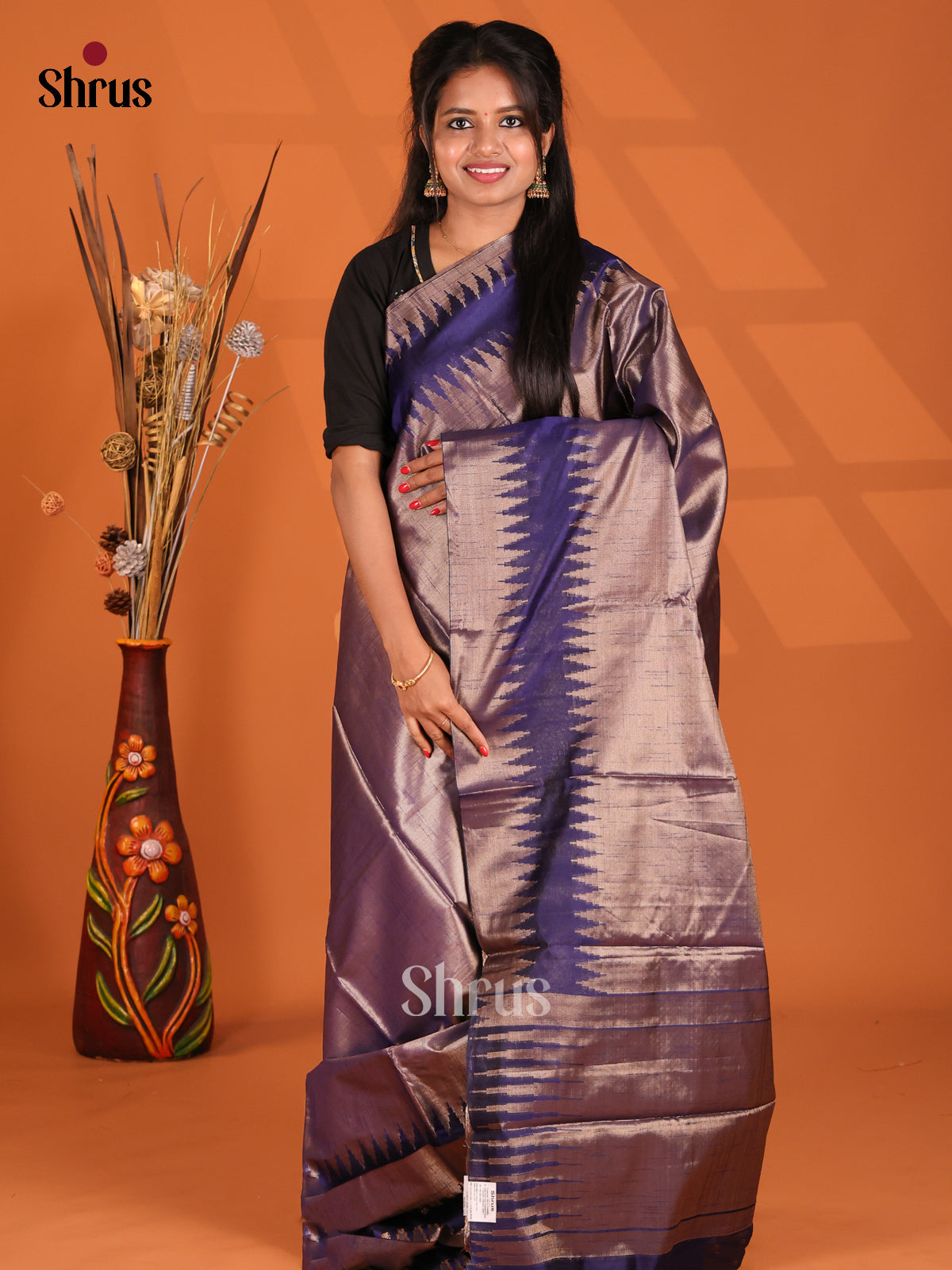 Blue - Semi Jute Saree