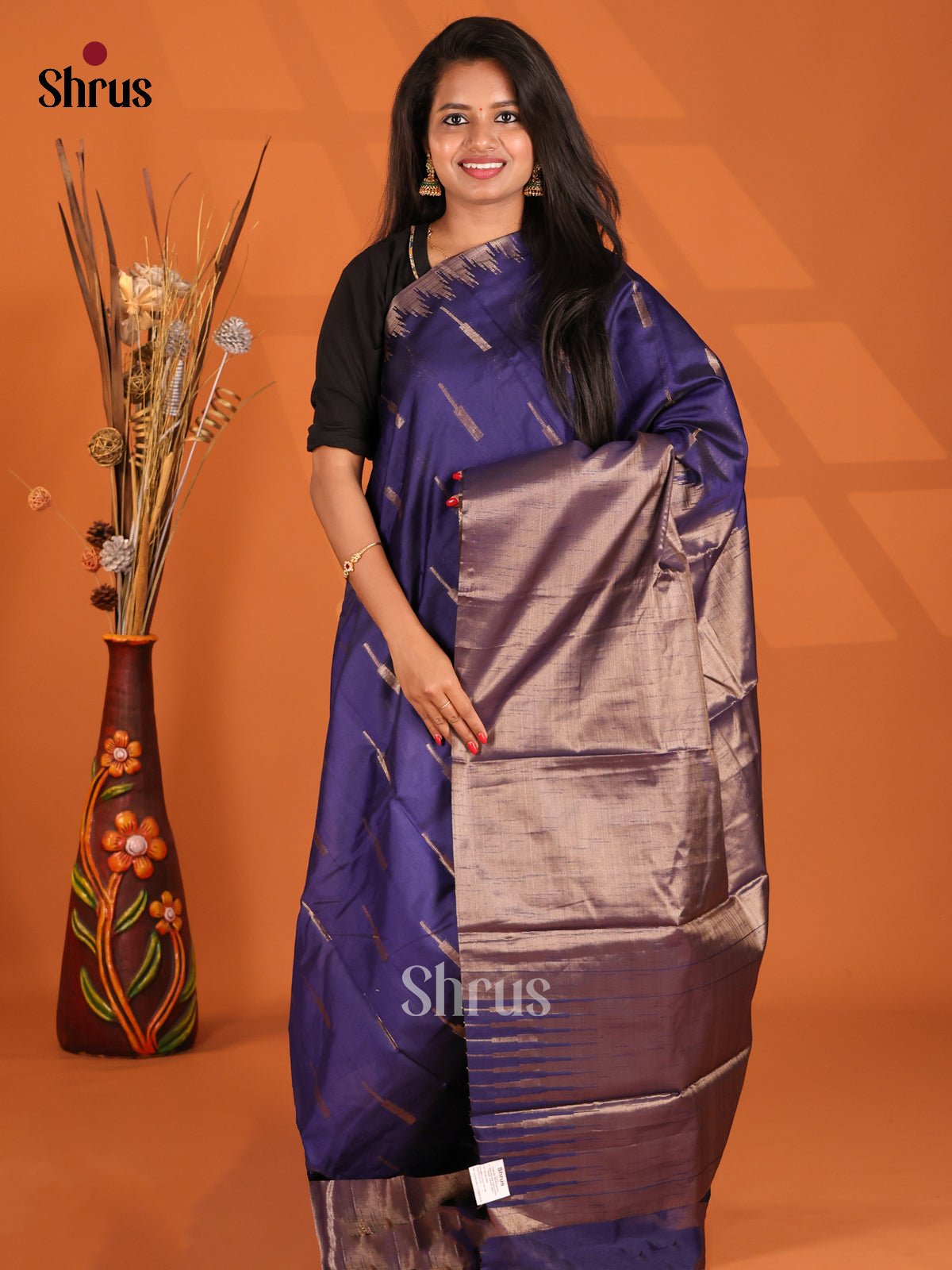 Blue - Semi Jute Saree