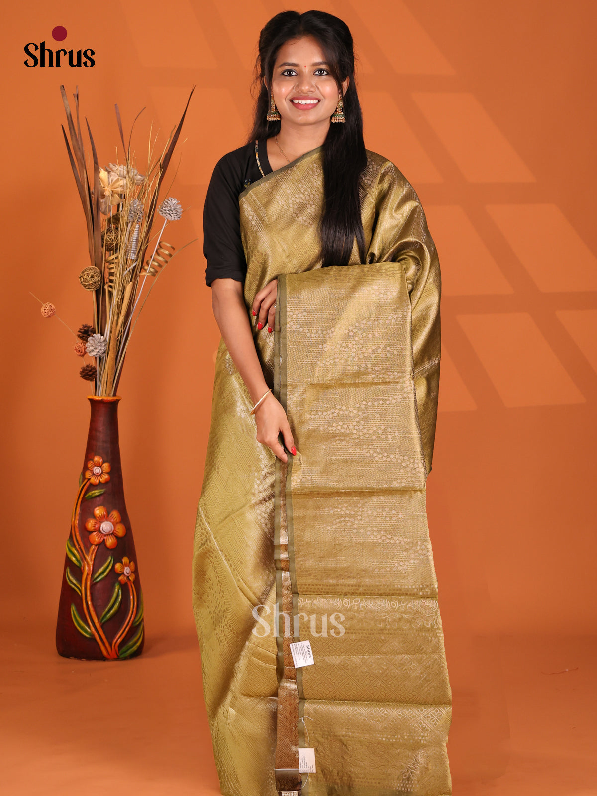 Chutney Green- Semi Jute Saree