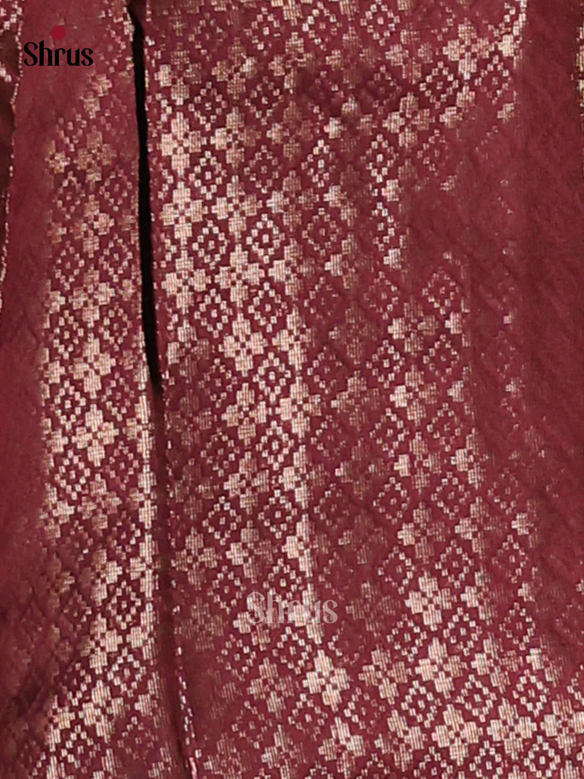 Maroon- Semi Jute Saree - Shop on Shrus.com