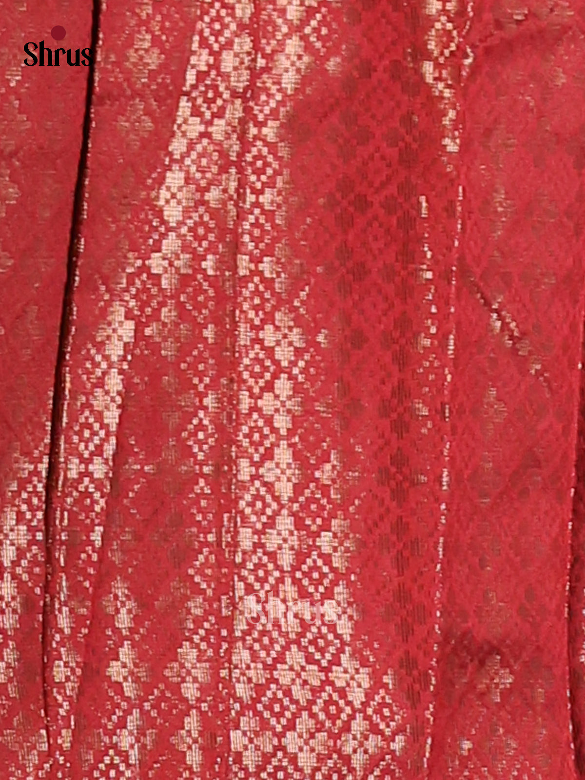 Red - Semi Jute Saree - Shop on Shrus.com