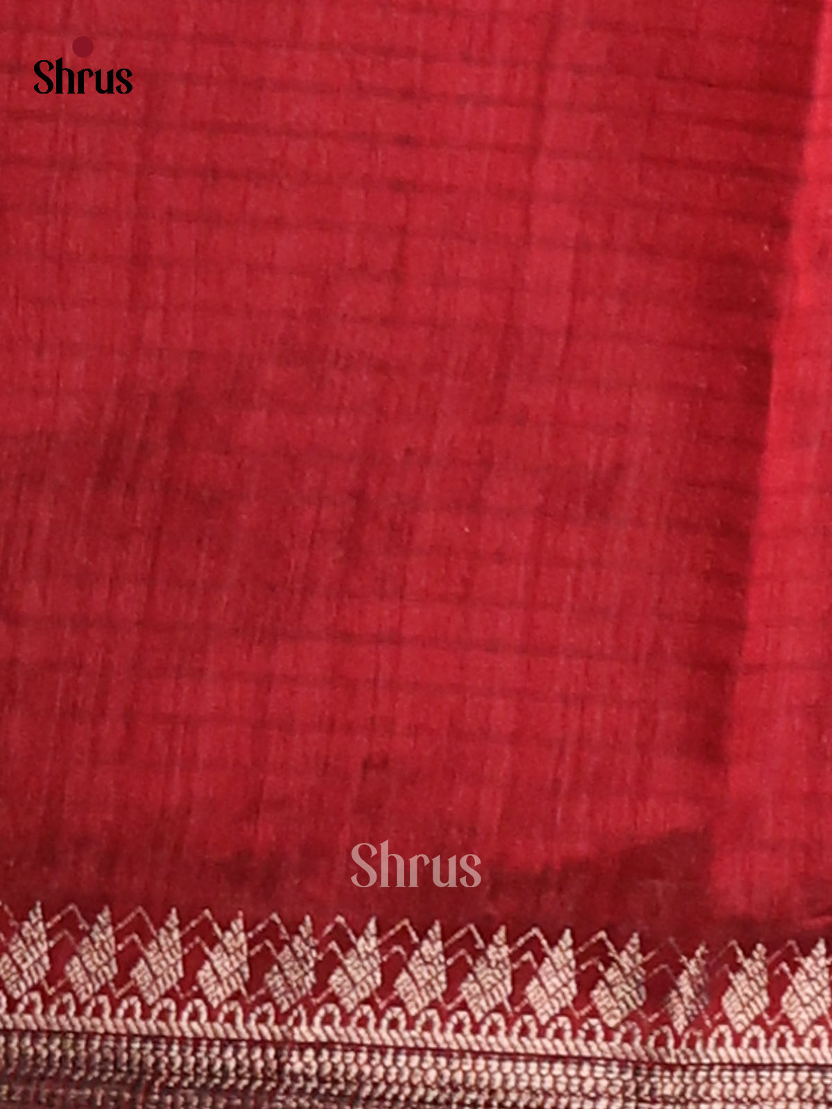 Red - Semi Rawsilk Saree - Shop on Shrus.com
