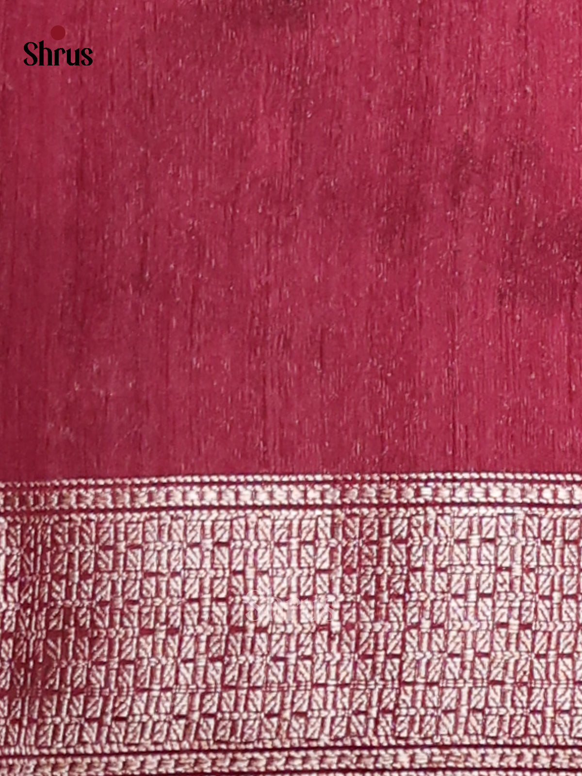Maroon - Semi Rawsilk Saree - Shop on Shrus.com