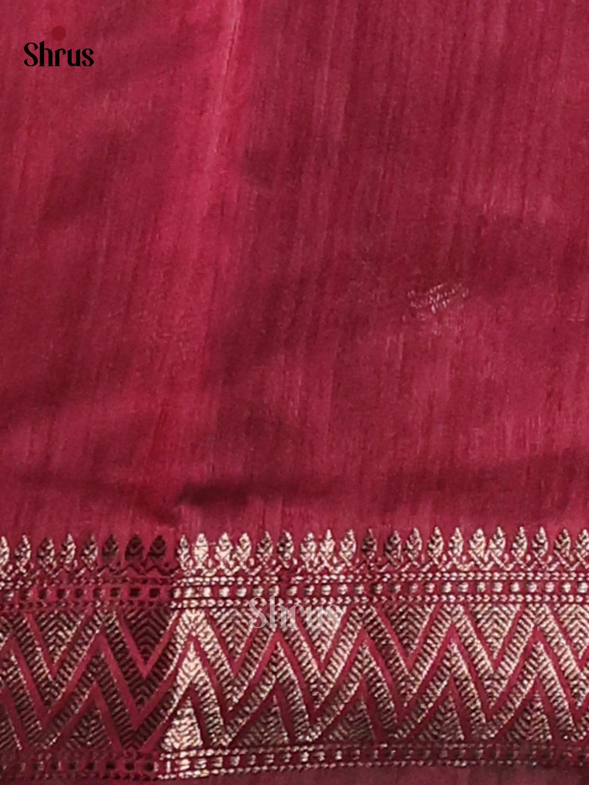 Maroon - Semi Rawsilk Saree - Shop on Shrus.com
