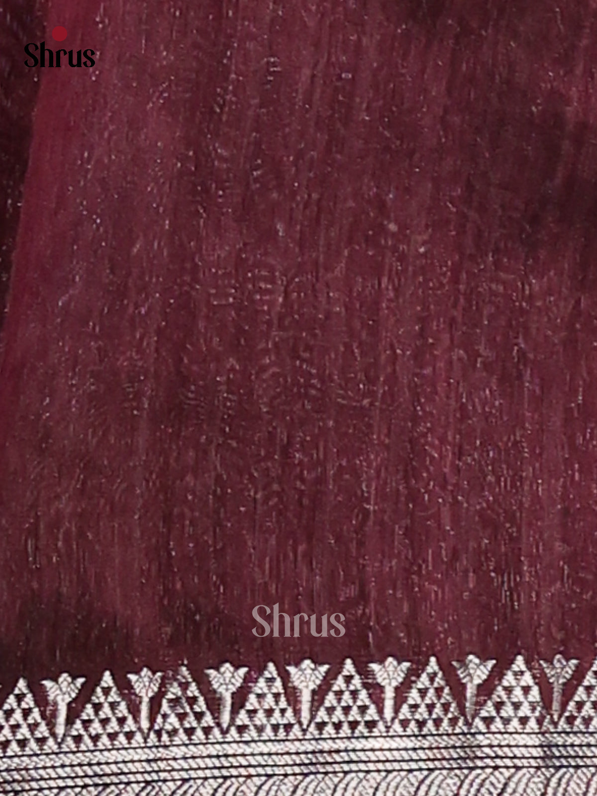 Maroon- Semi Rawsilk Saree - Shop on Shrus.com