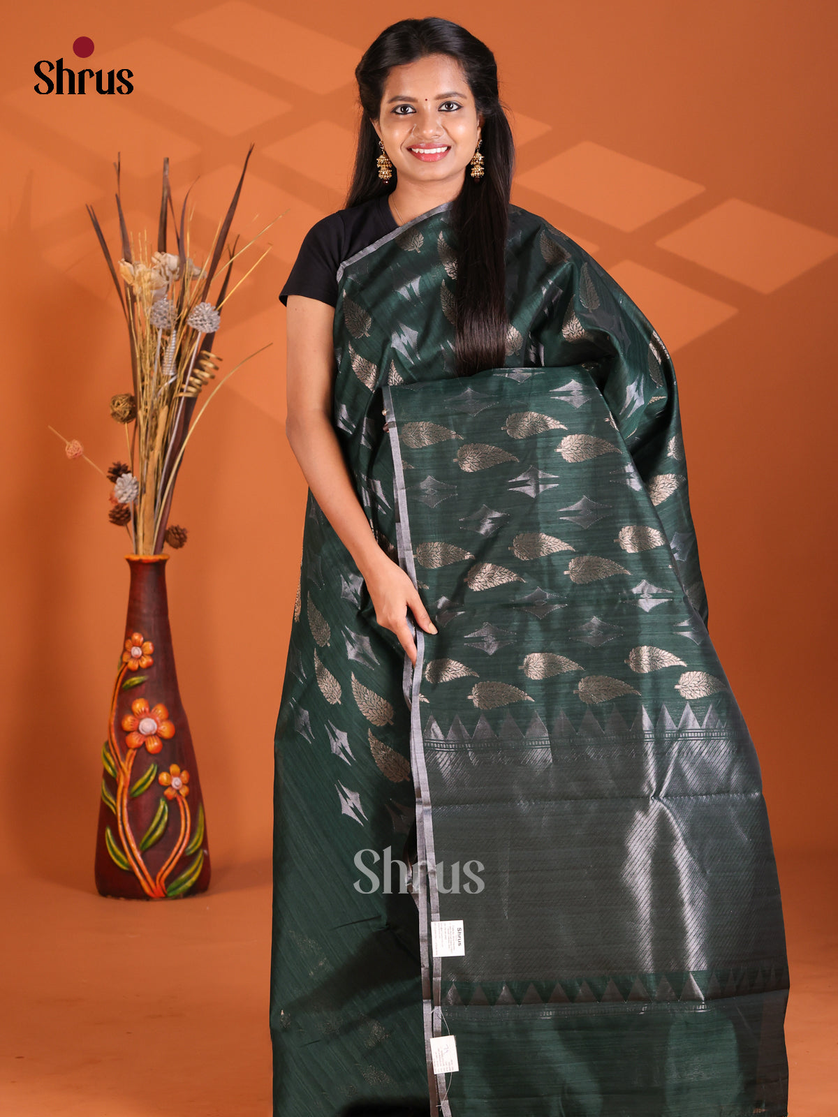 Green - Semi Rawsilk Saree