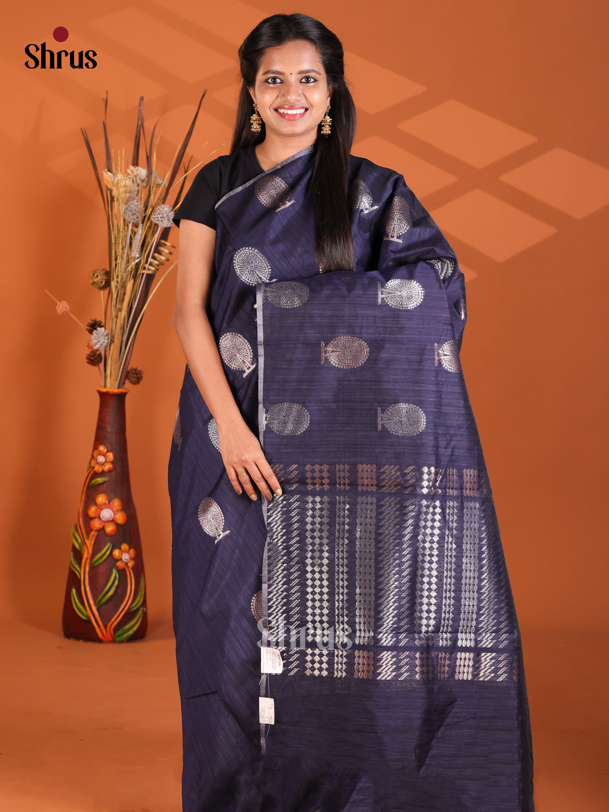 Blue - Semi Rawsilk Saree