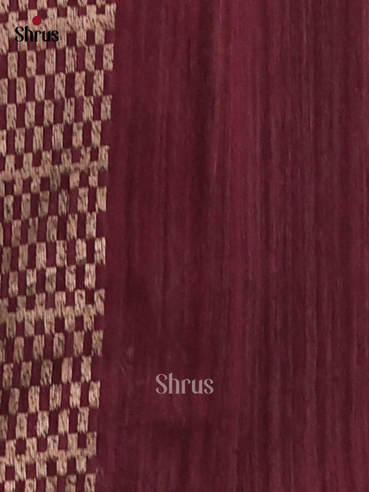 Maroon - Semi Rawsilk Saree - Shop on Shrus.com