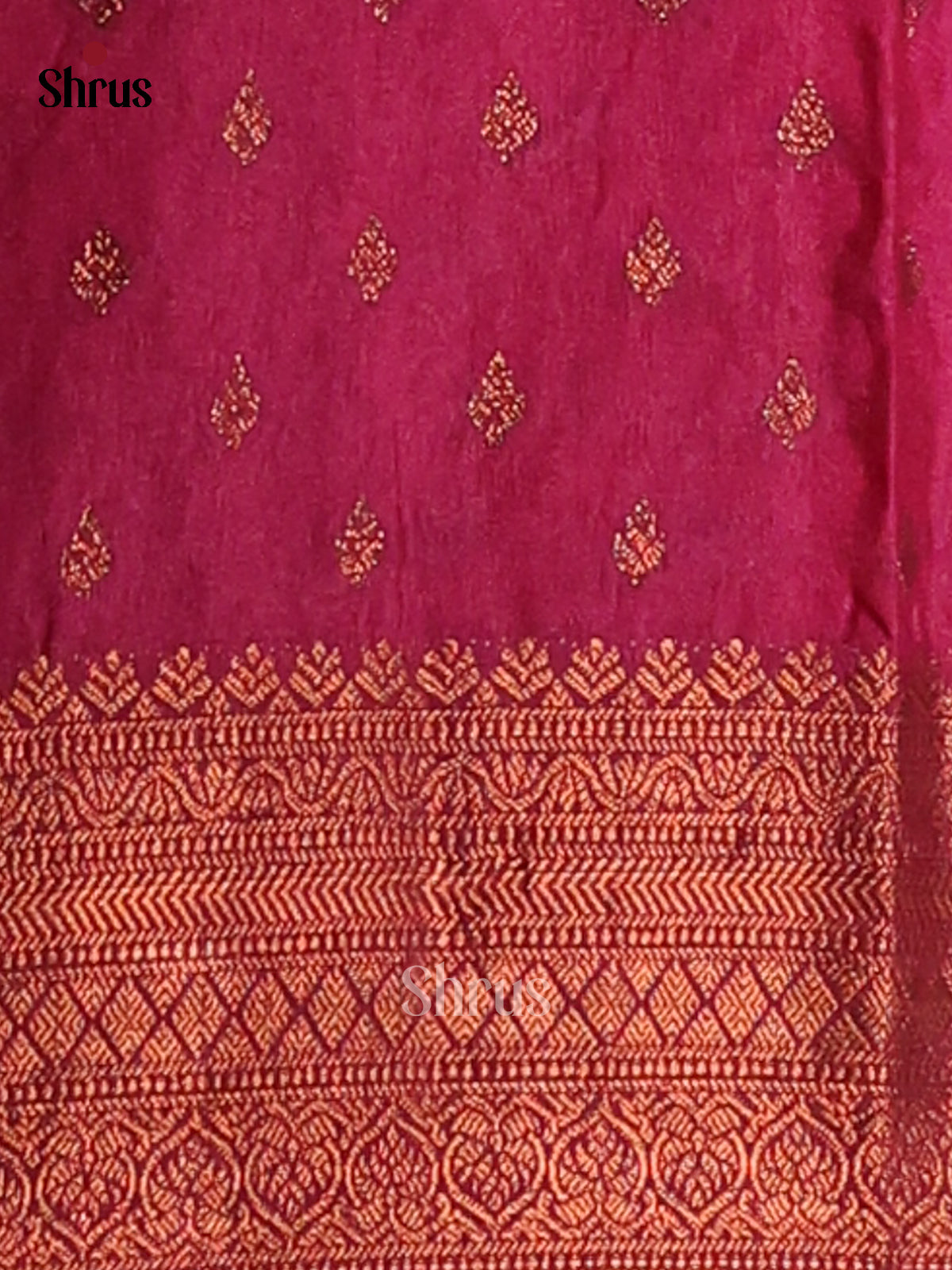Pink & Maroon- NorthSilk Cotton Saree - Shop on Shrus.com