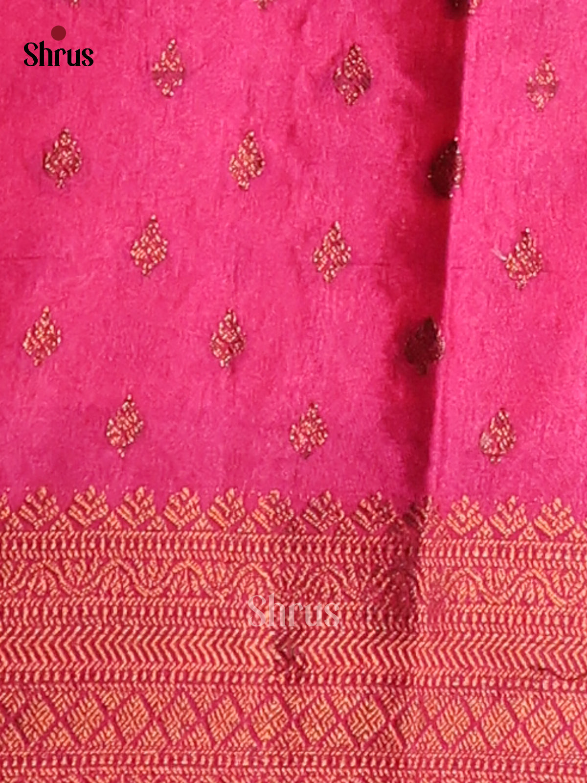Pink & Maroon - NorthSilk Cotton Saree - Shop on Shrus.com