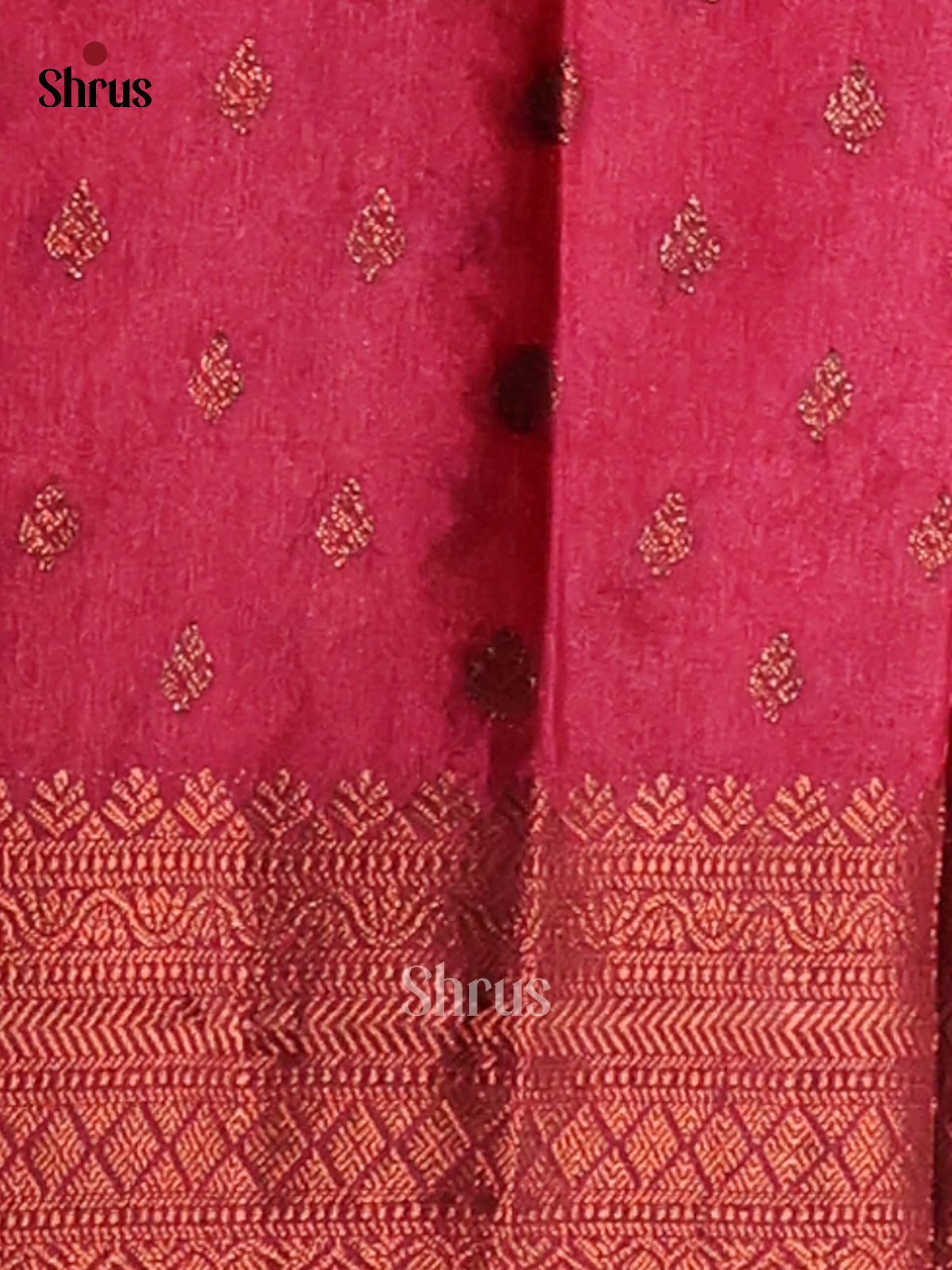 Pink & MAroon - NorthSilk Cotton Saree - Shop on Shrus.com