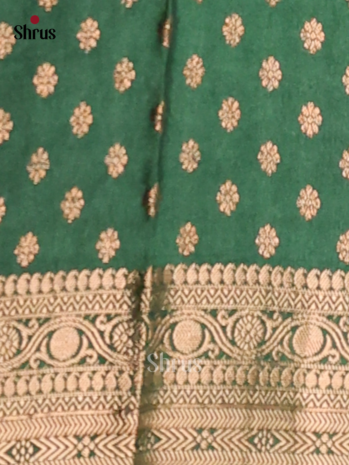 Pista Green & Green- NorthSilk Cotton Saree - Shop on Shrus.com
