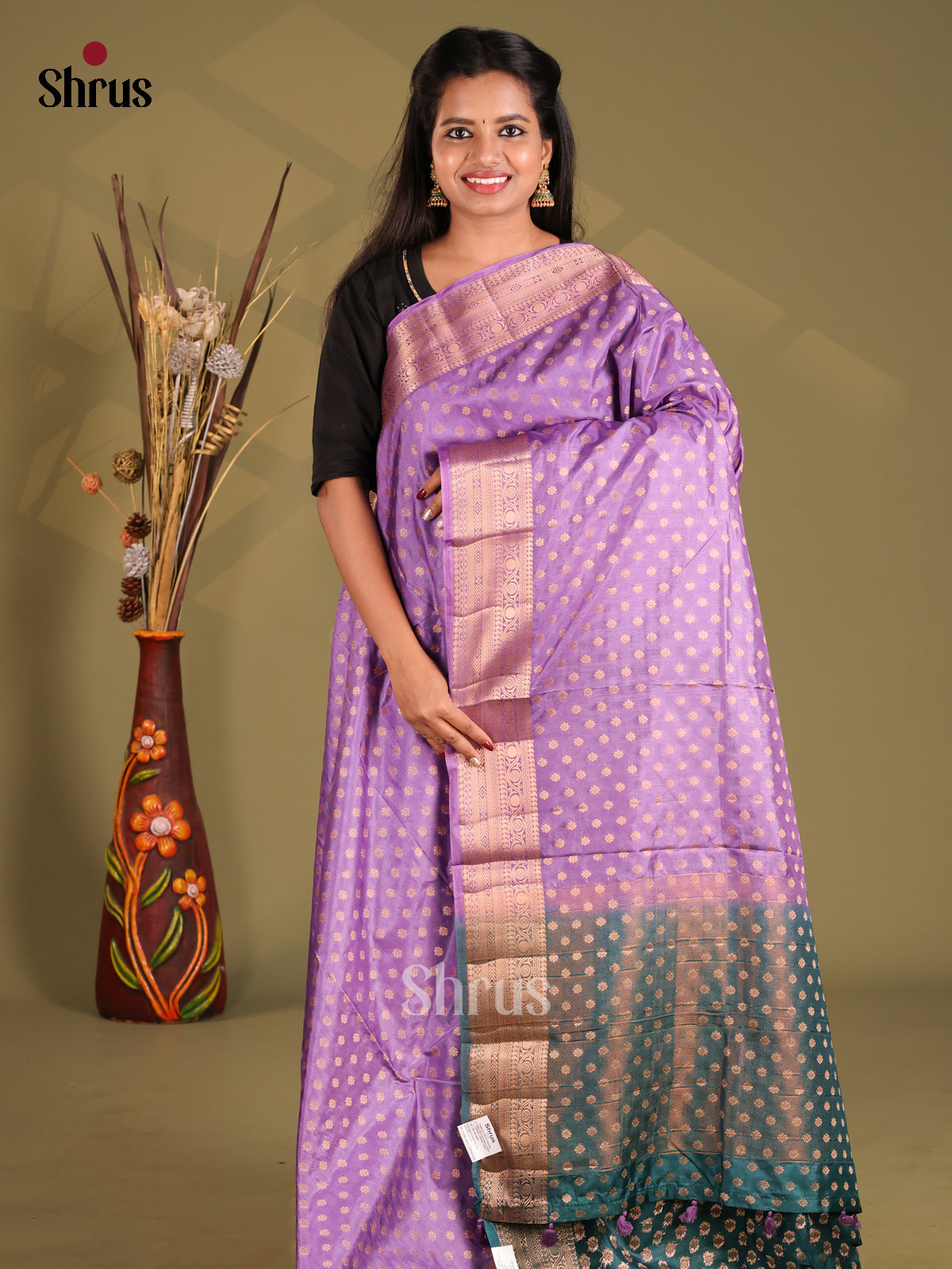 Lavender & Blue - NorthSilk Cotton Saree - Shop on Shrus.com