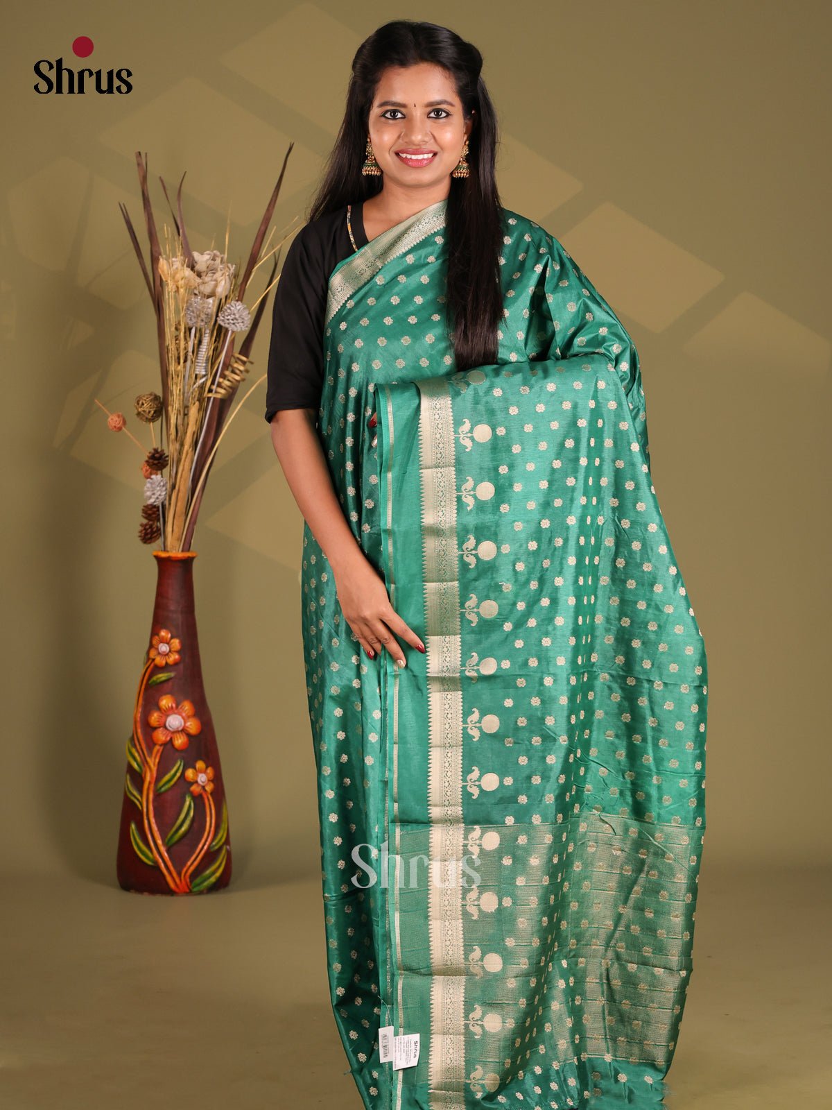 Green - NorthSilk Cotton Saree - Shop on Shrus.com