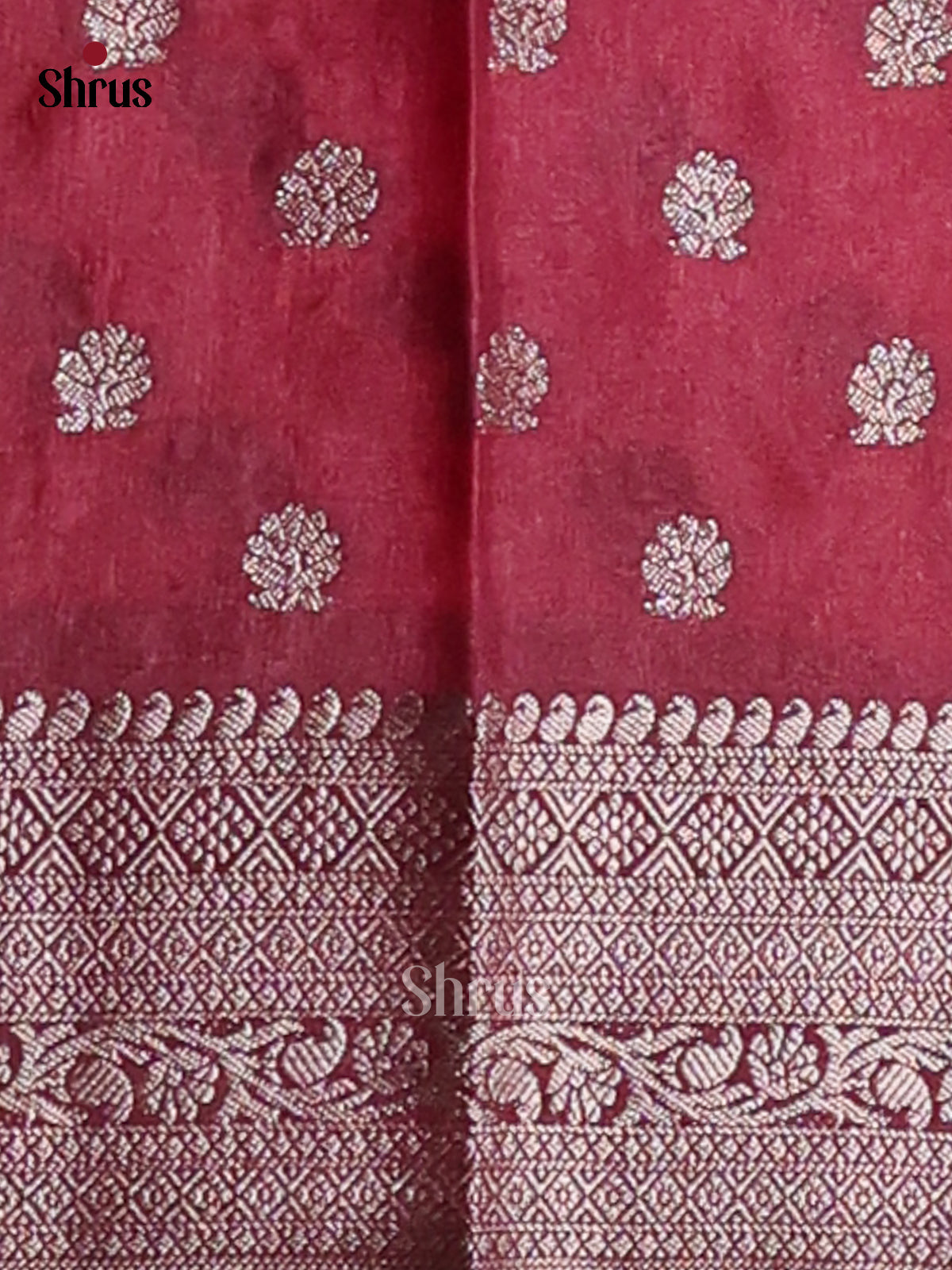 Orange & Maroon - NorthSilk Cotton Saree - Shop on Shrus.com