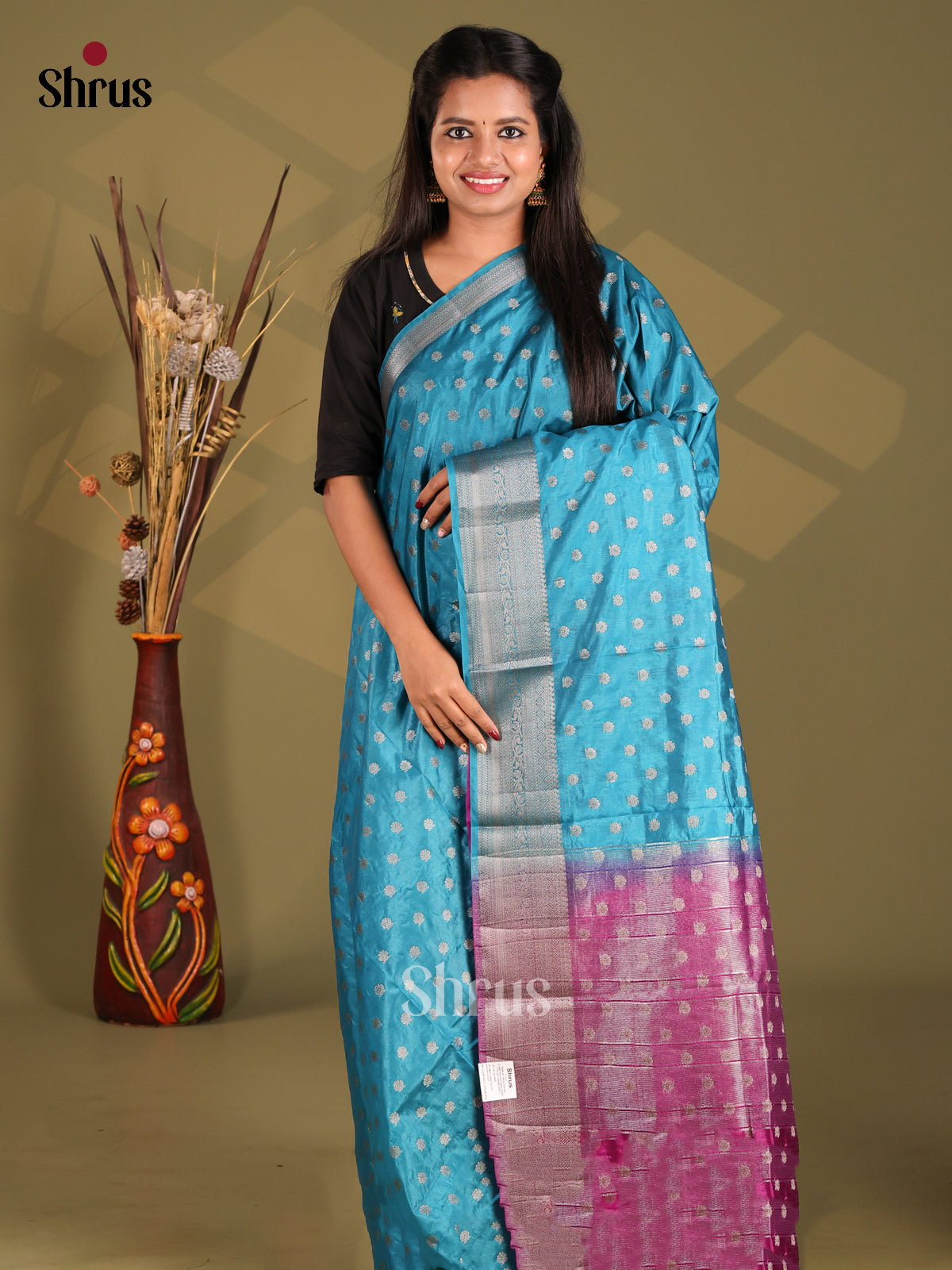 Blue & Purple - NorthSilk Cotton Saree