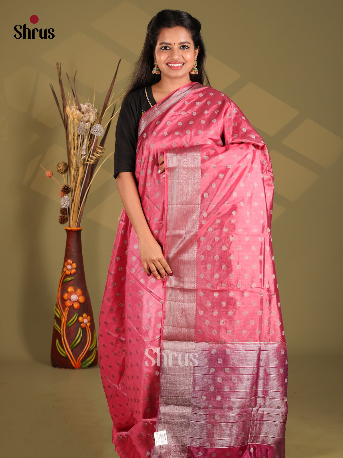 Pink & Maroon - NorthSilk Cotton Saree - Shop on Shrus.com