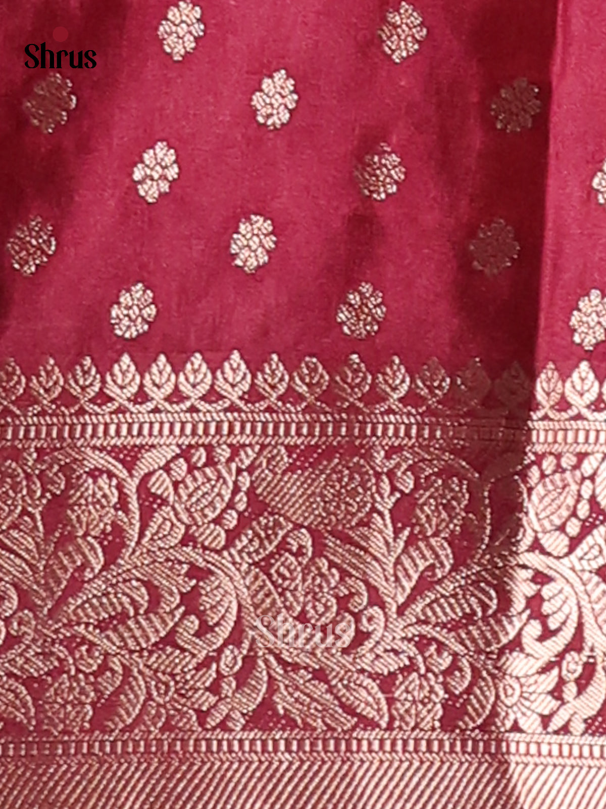 Mustard & Maroon - NorthSilk Cotton Saree -1