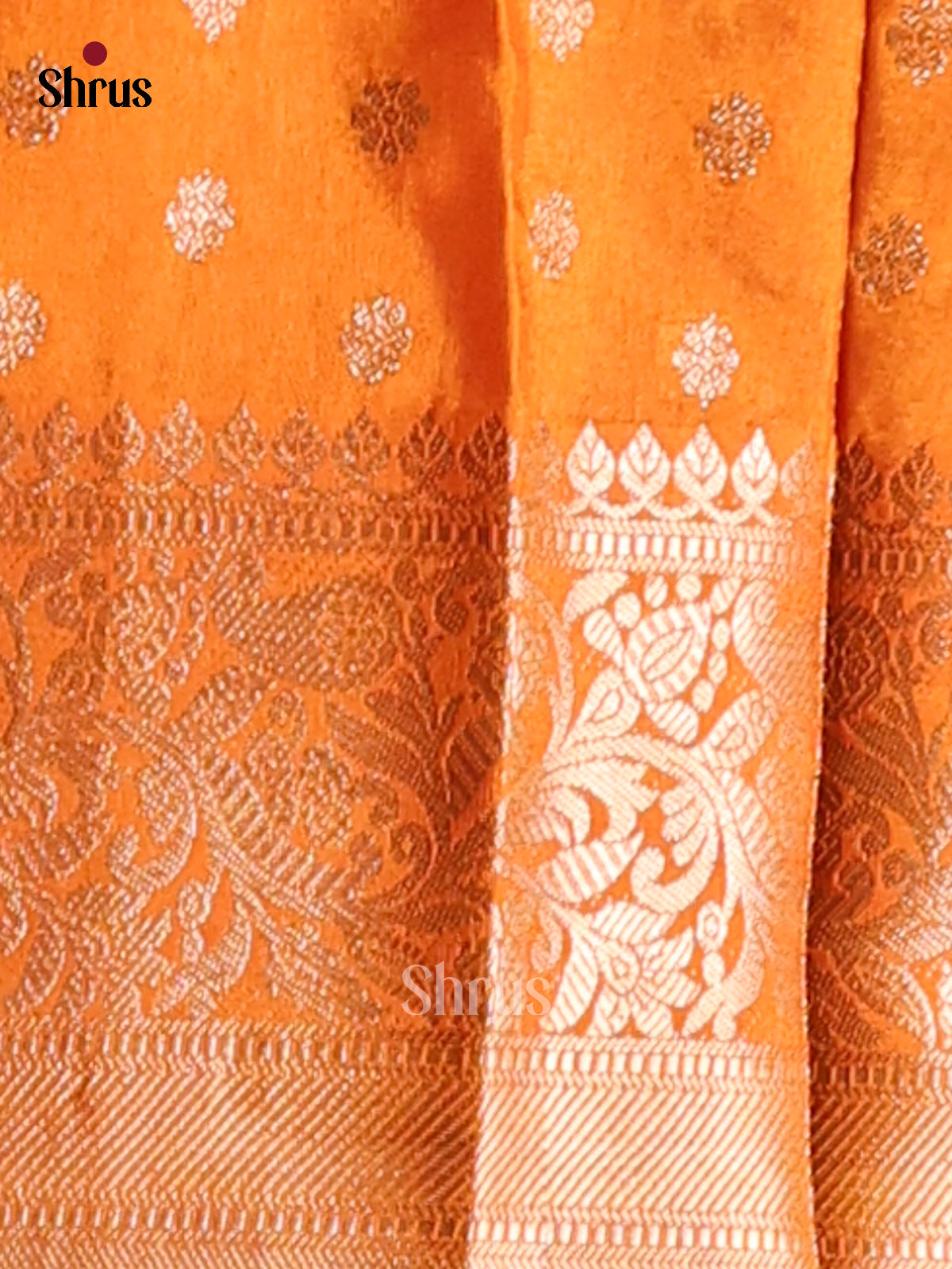 Red & Orange - NorthSilk Cotton Saree - Shop on Shrus.com
