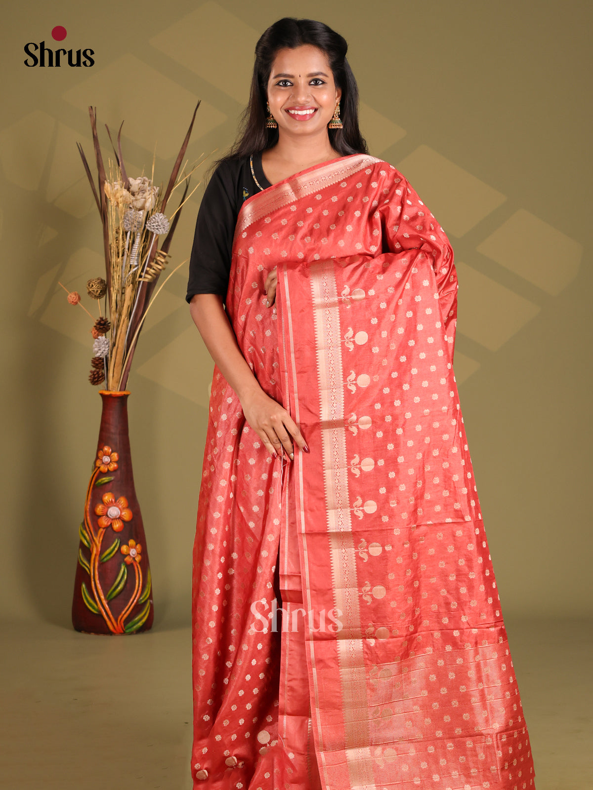 Red - NorthSilk Cotton Saree - Shop on Shrus.com