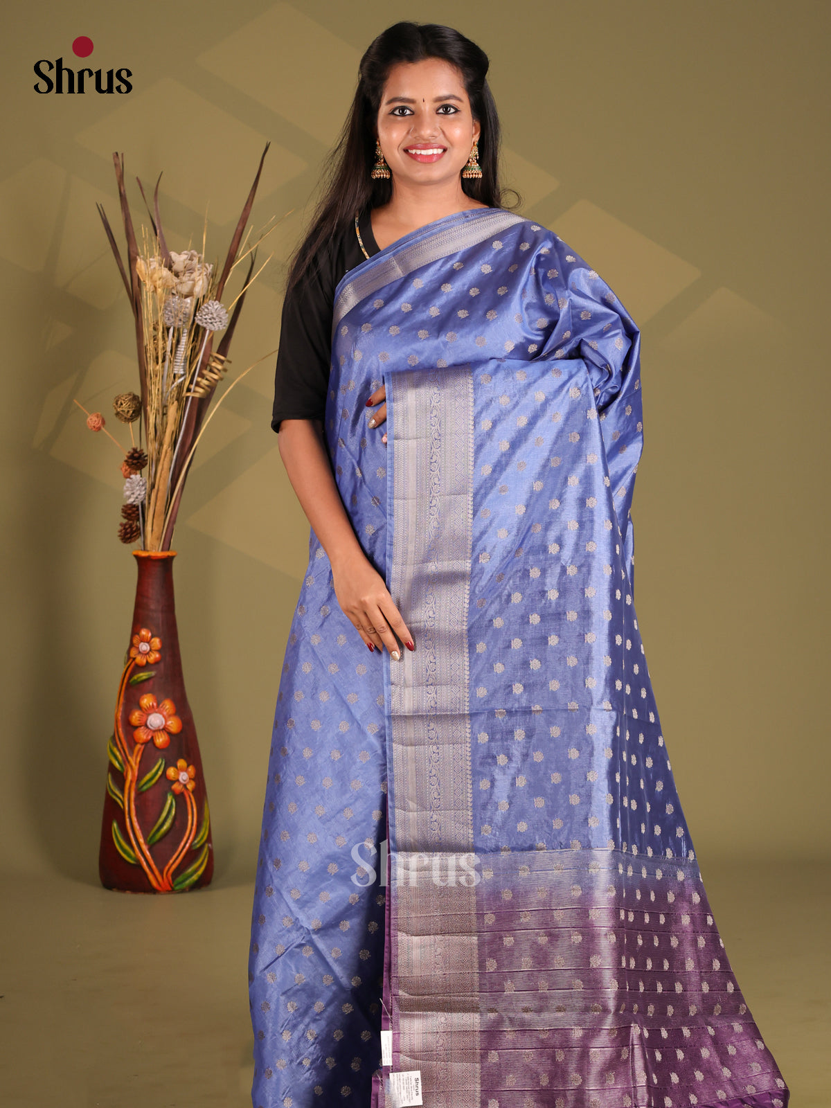 Blue & Purple - NorthSilk Cotton Saree