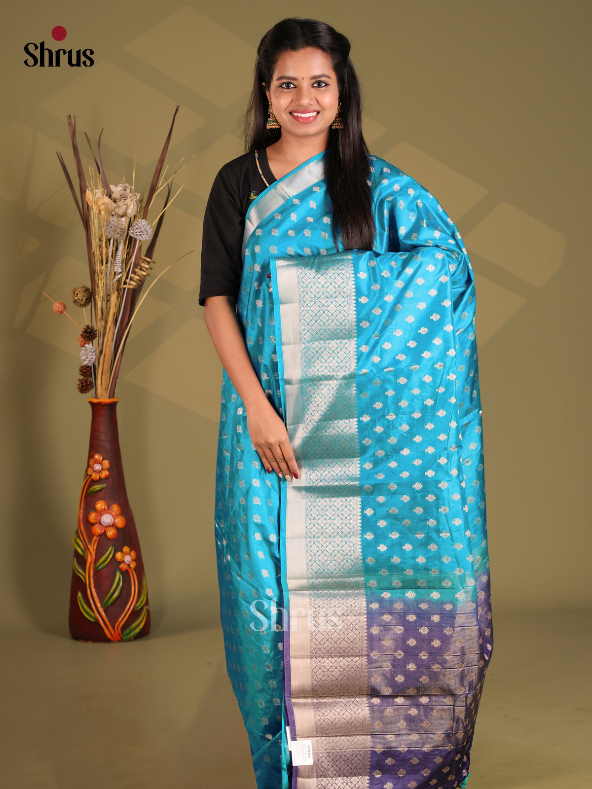 Teal & Blue NorthSilk Cotton Saree