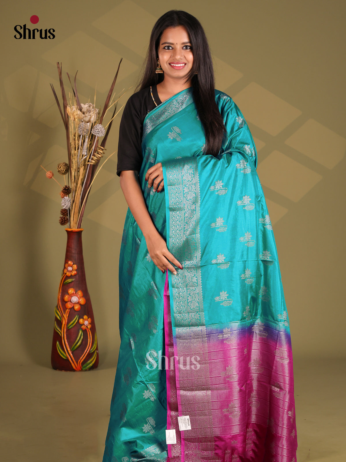 Teal & Majenta- NorthSilk Cotton Saree