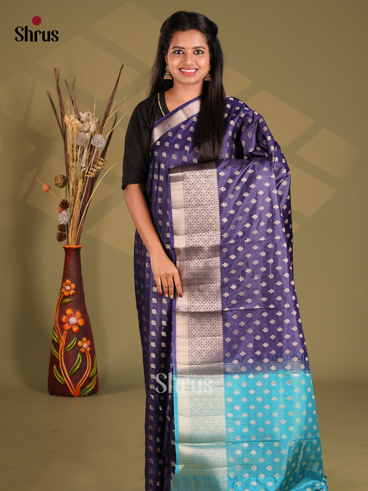 Blue & Teal - NorthSilk Cotton Saree