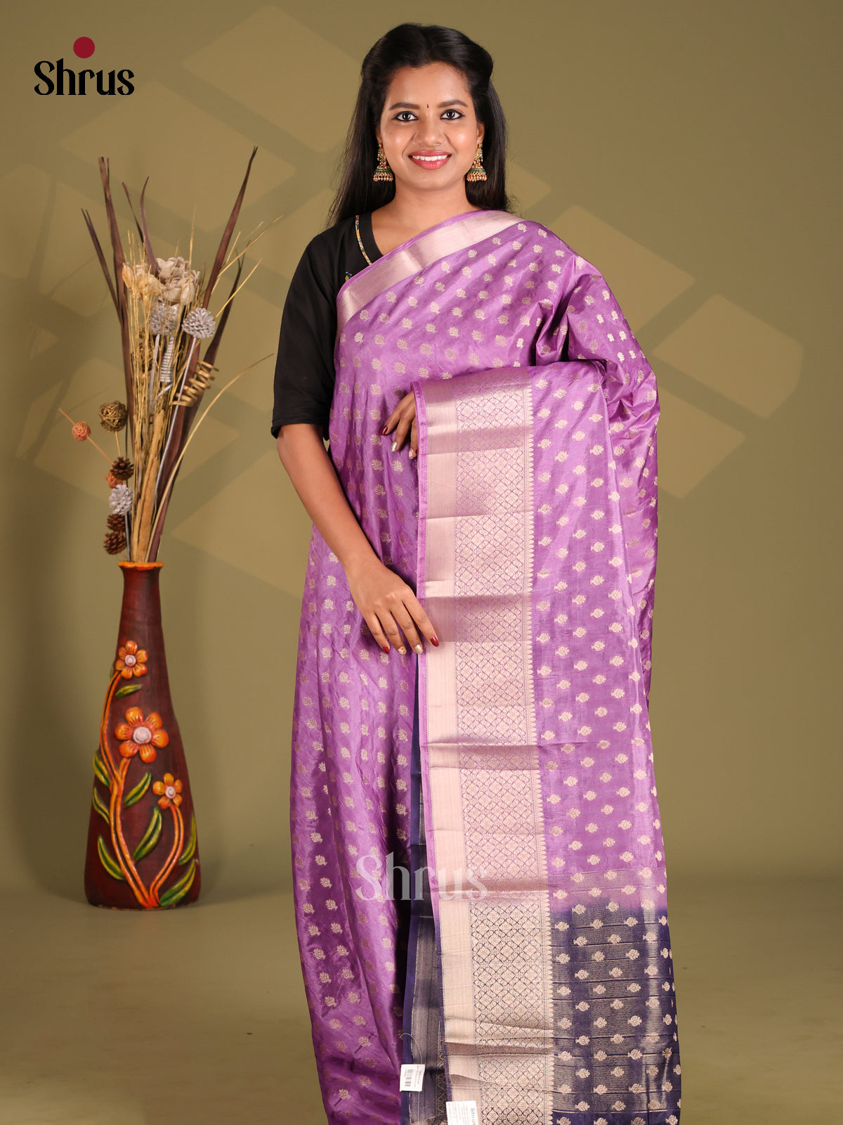 Lavender & Violet - NorthSilk Cotton Saree - Shop on Shrus.com