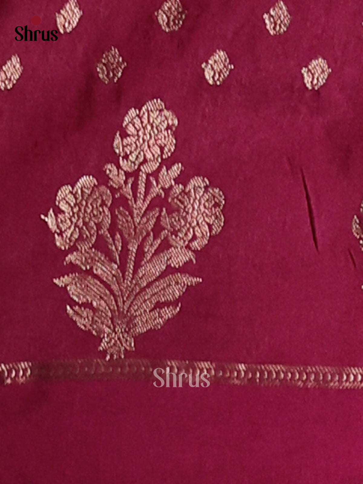 Pink & Maroon - NorthSilk Cotton Saree - Shop on Shrus.com