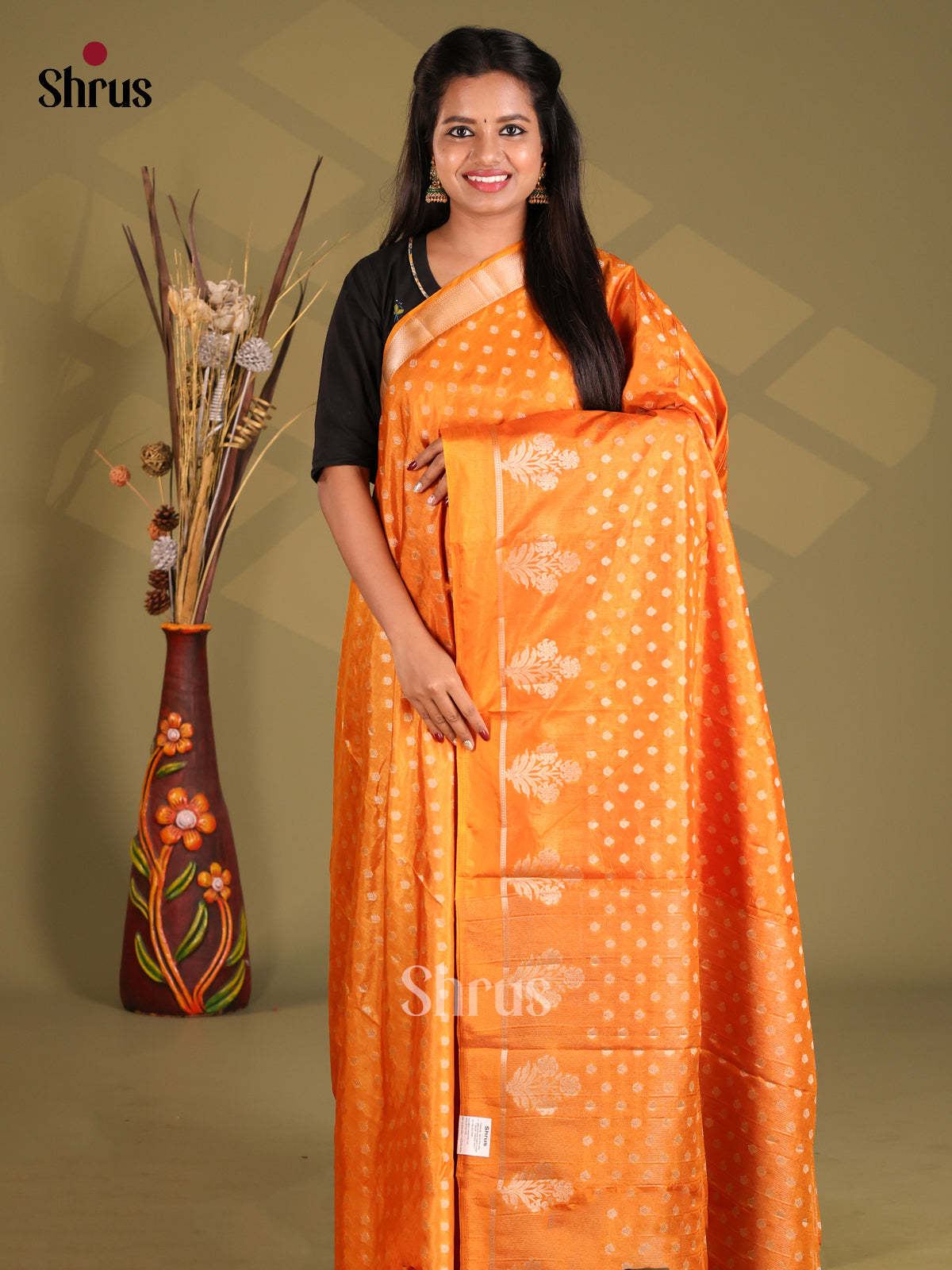 Orange - NorthSilk Cotton Saree