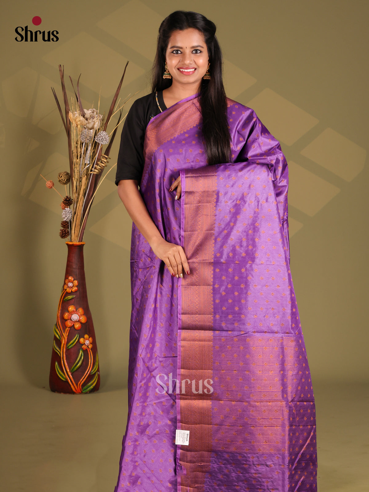 Dark Lavender - NorthSilk Cotton Saree