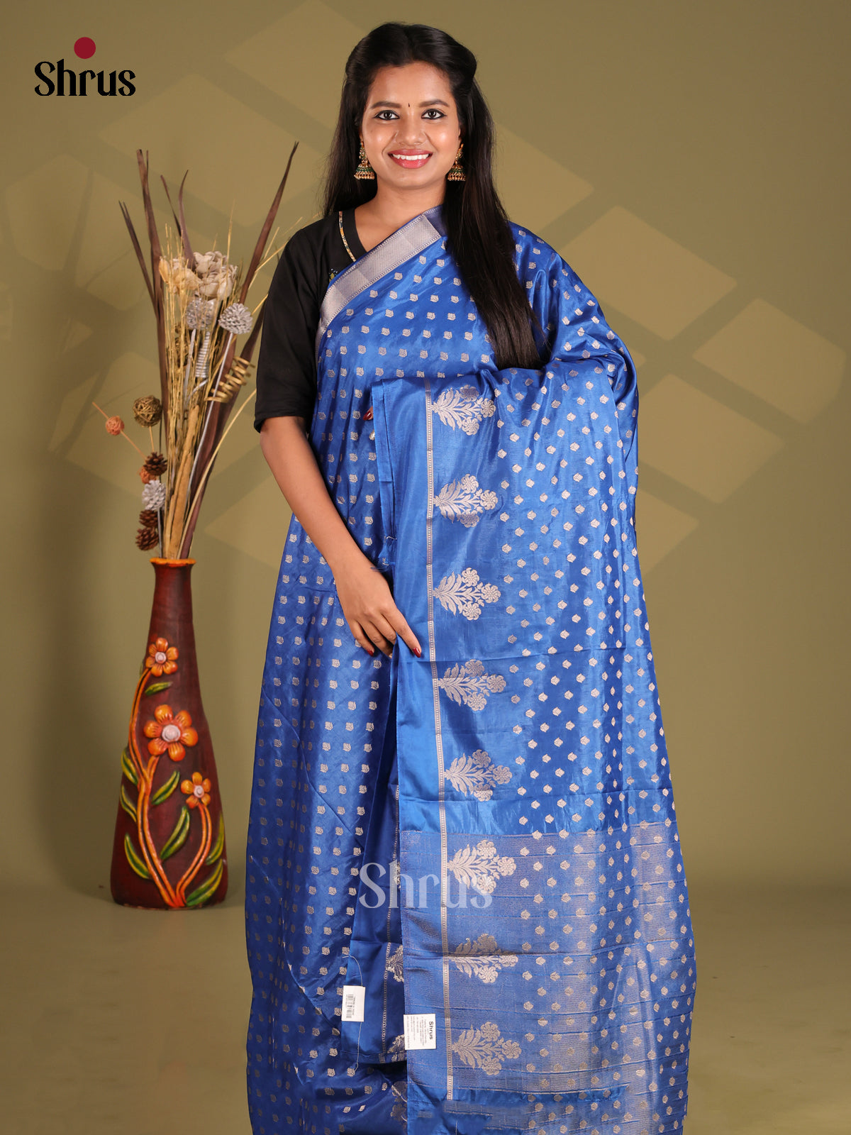 Blue - NorthSilk Cotton Saree