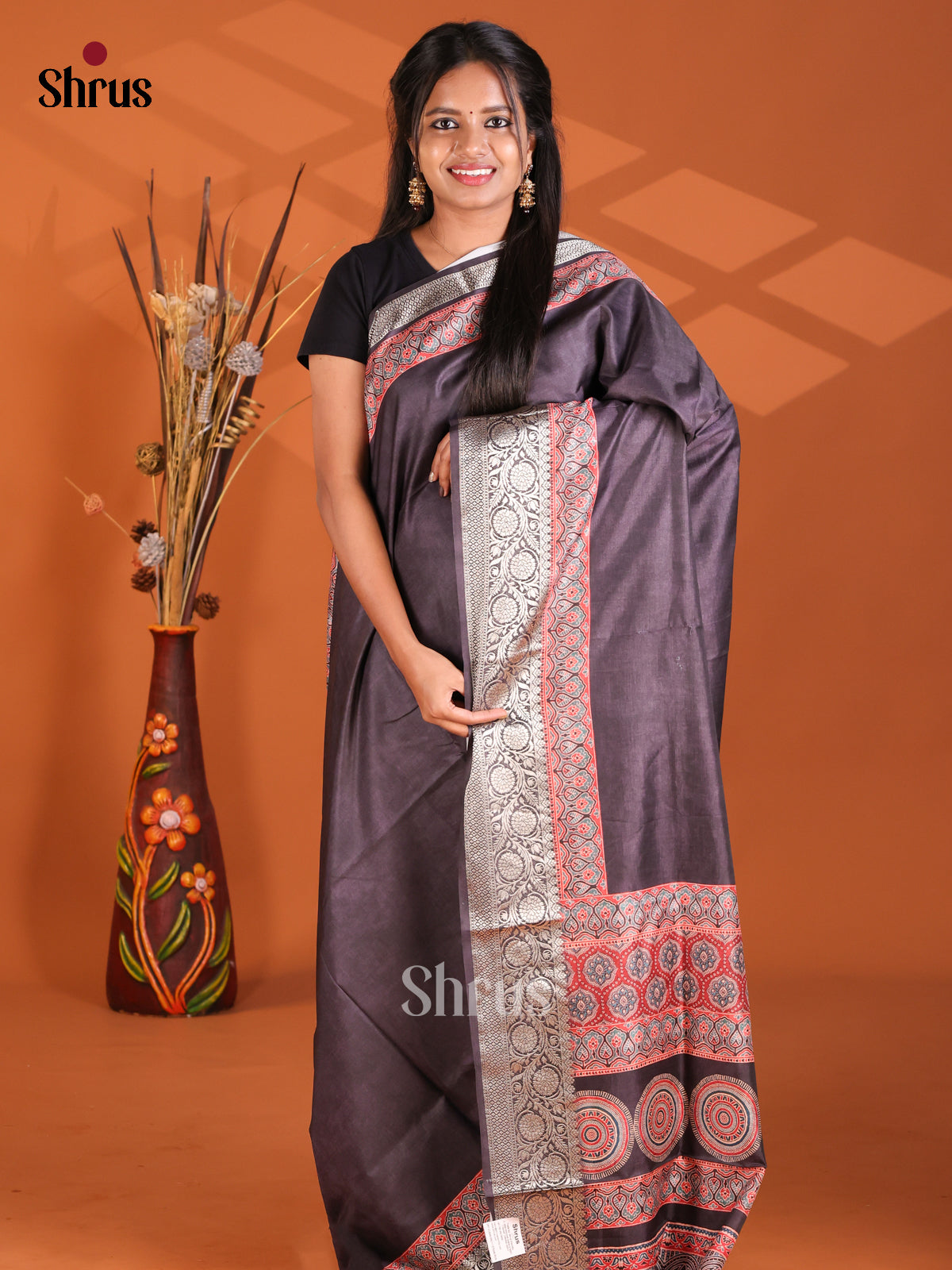 Black - Semi Modal Saree