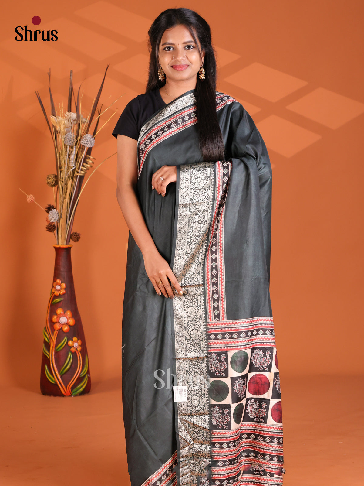 Black - Semi Modal Saree
