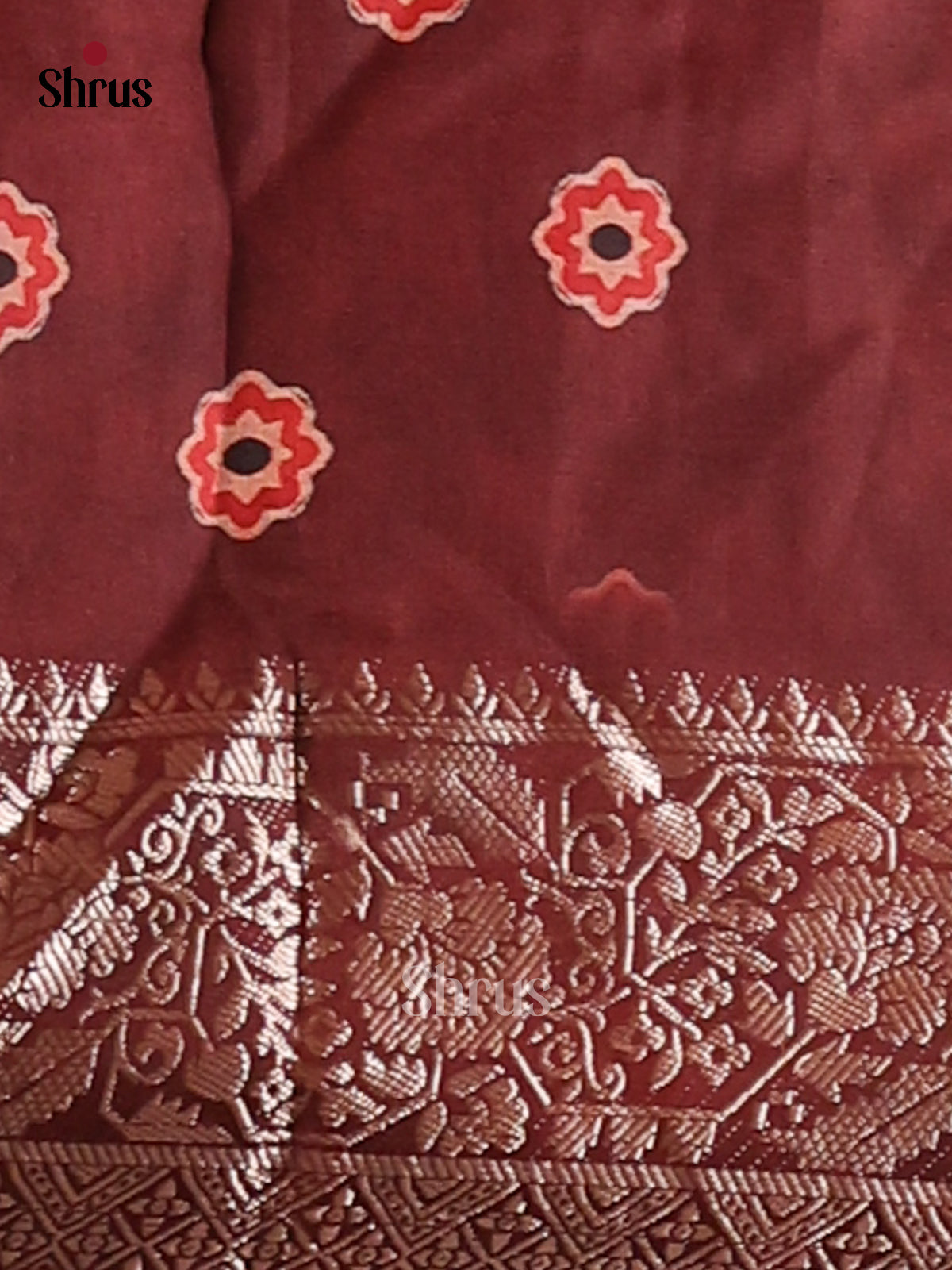 Maroon - Semi Modal Saree