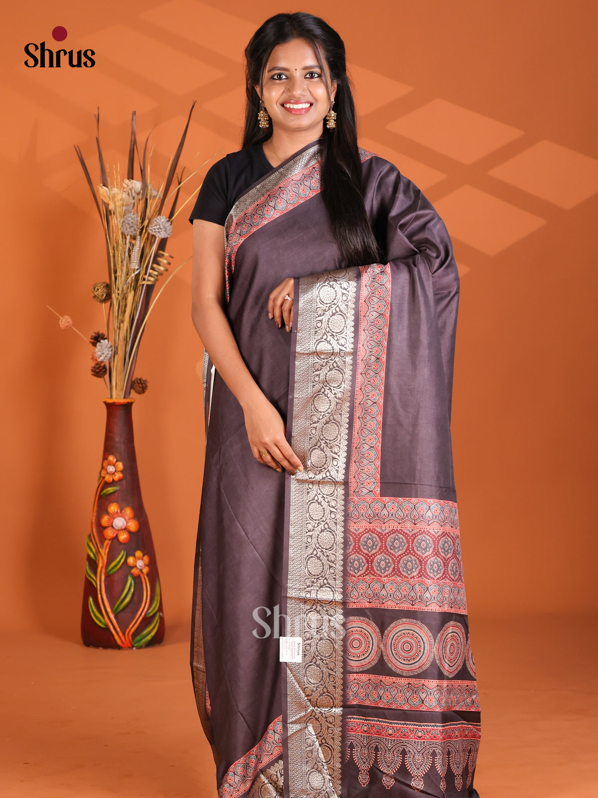 Black - Semi Modal Saree