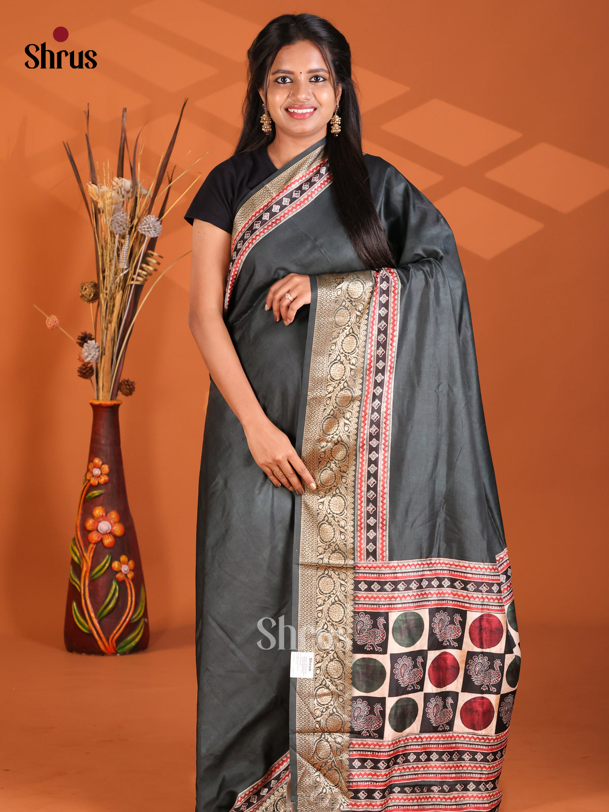 Black - Semi Modal Saree