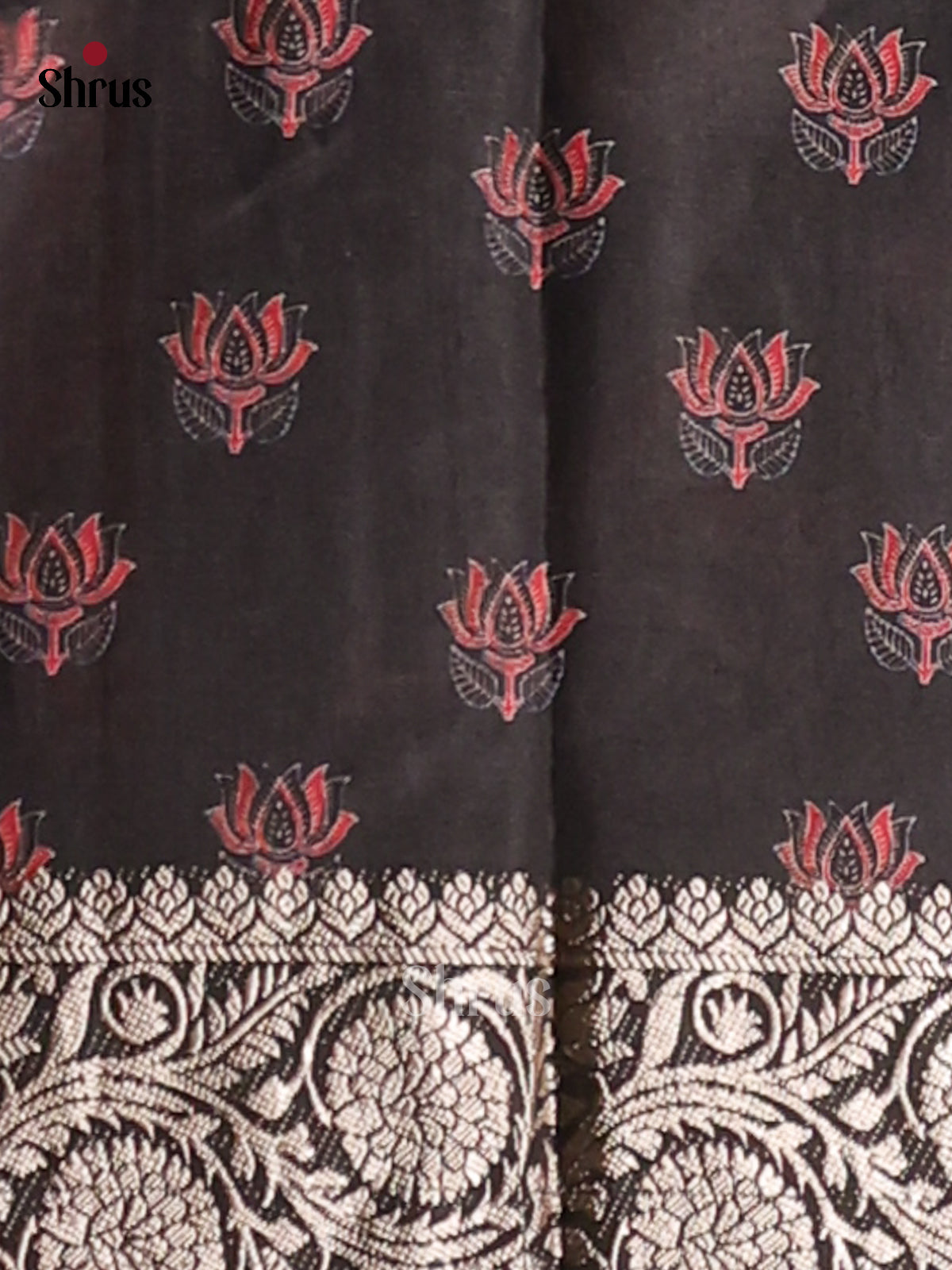 Black - Semi Modal Saree - Shop on Shrus.com