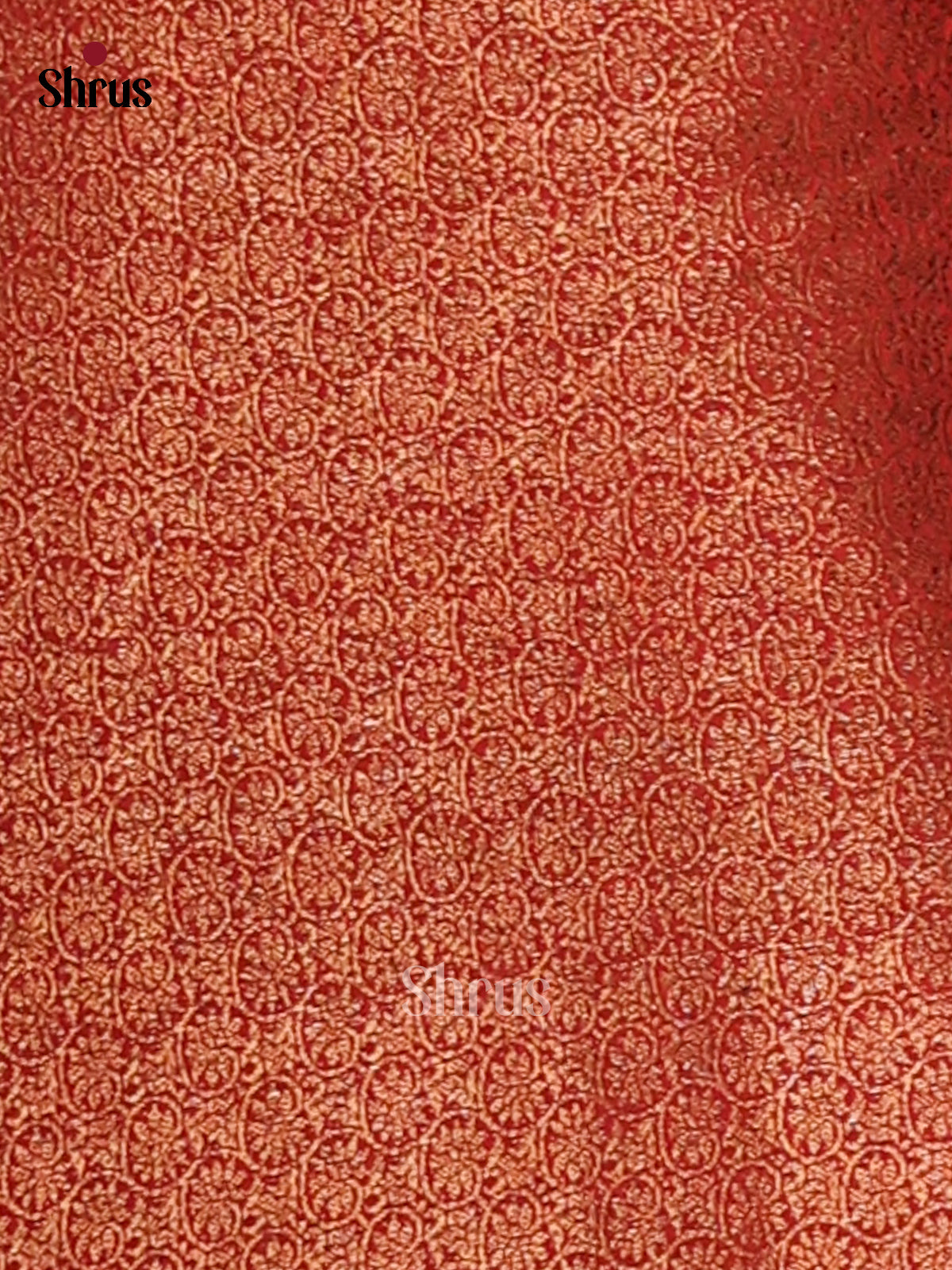 Red - Semi Linen printed Saree