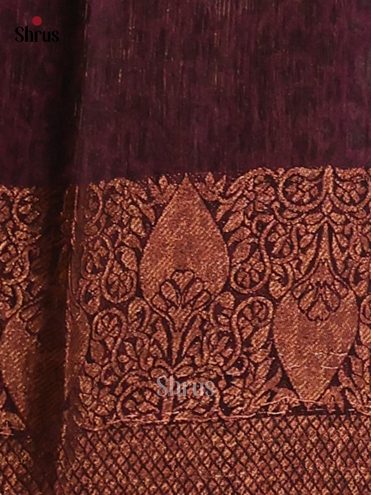 Purple - Semi Linen printed Saree