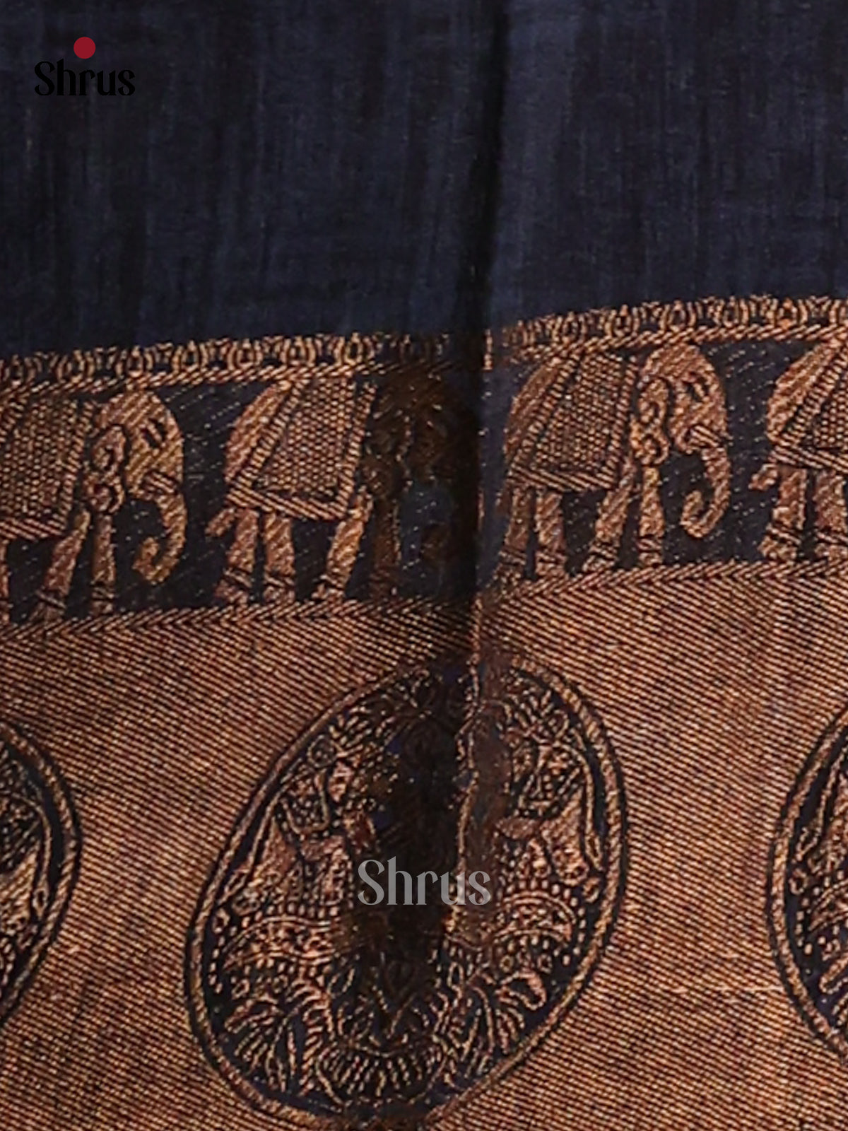 Blue - Semi Linen printed Saree