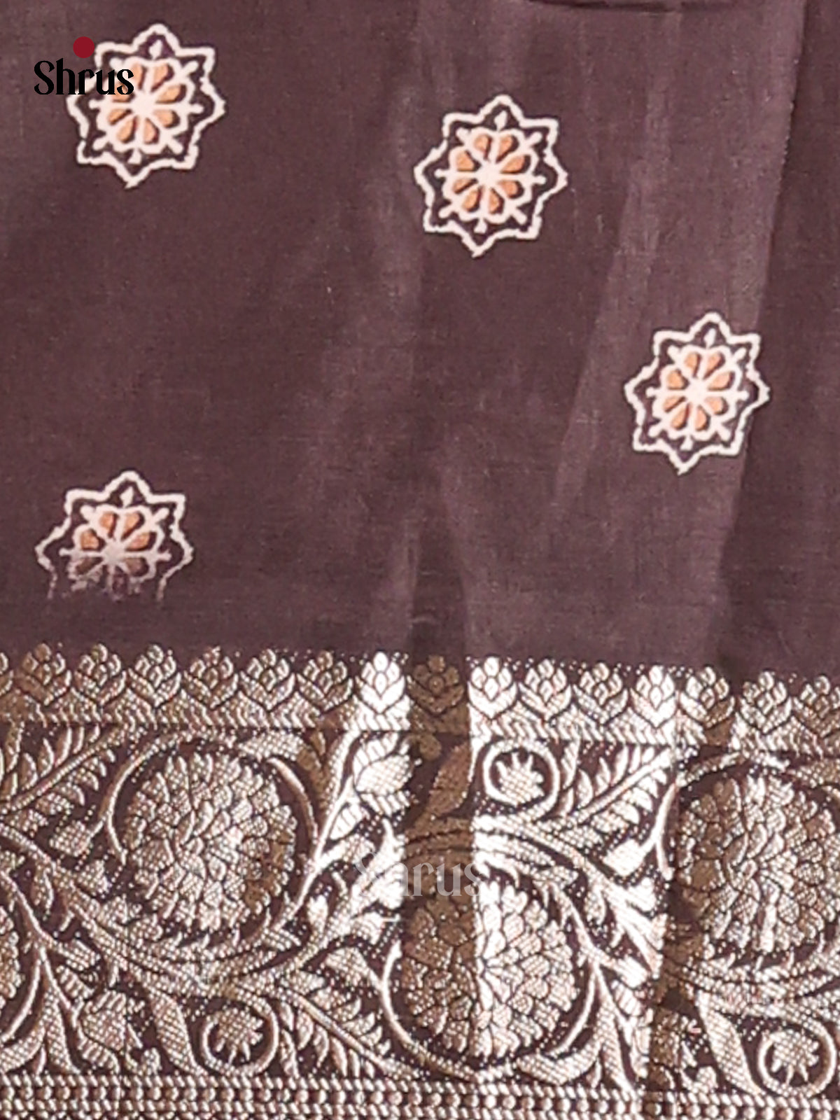 Cream & Black - Semi Modal Saree