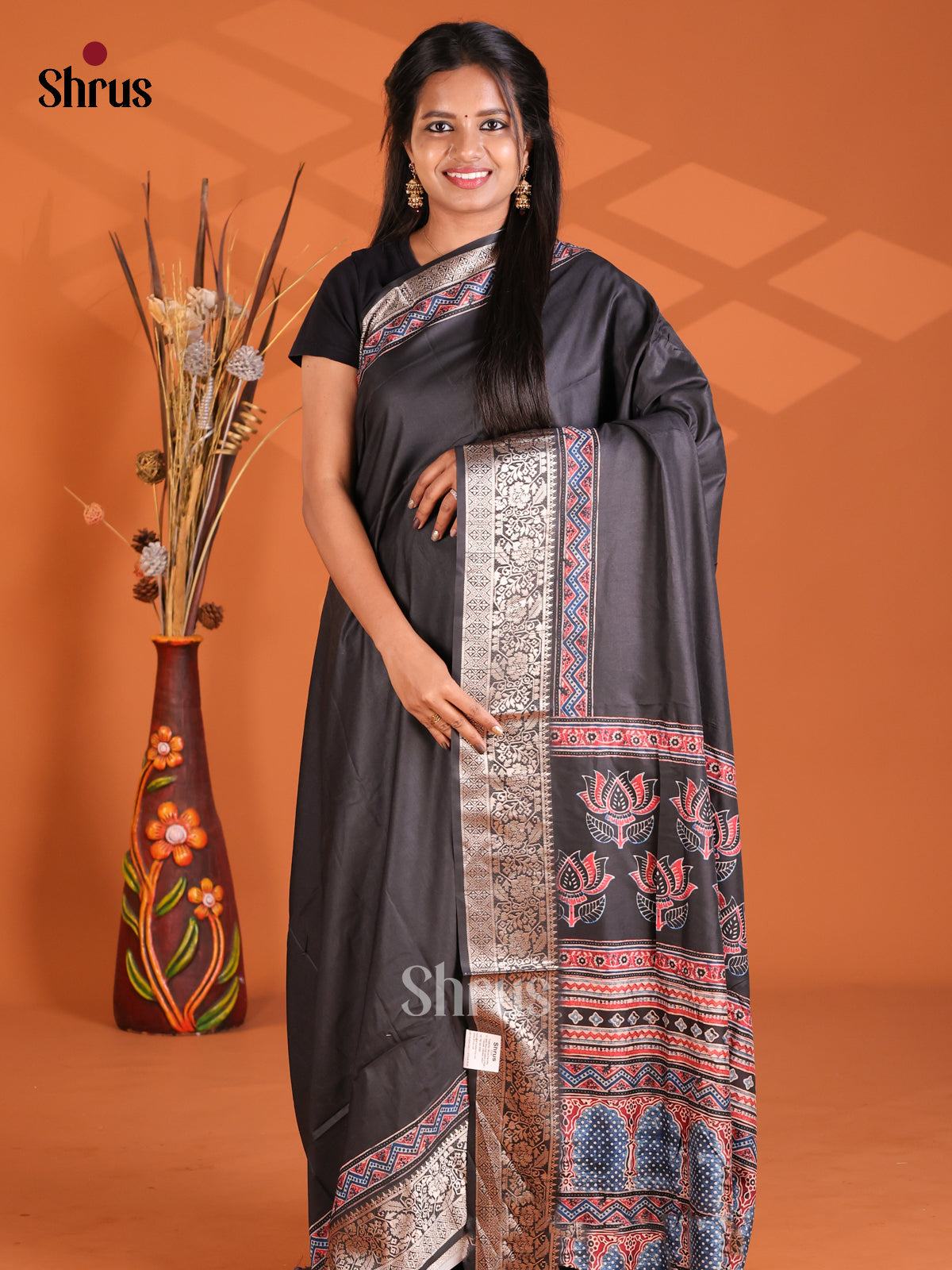 Black - Semi Modal Saree