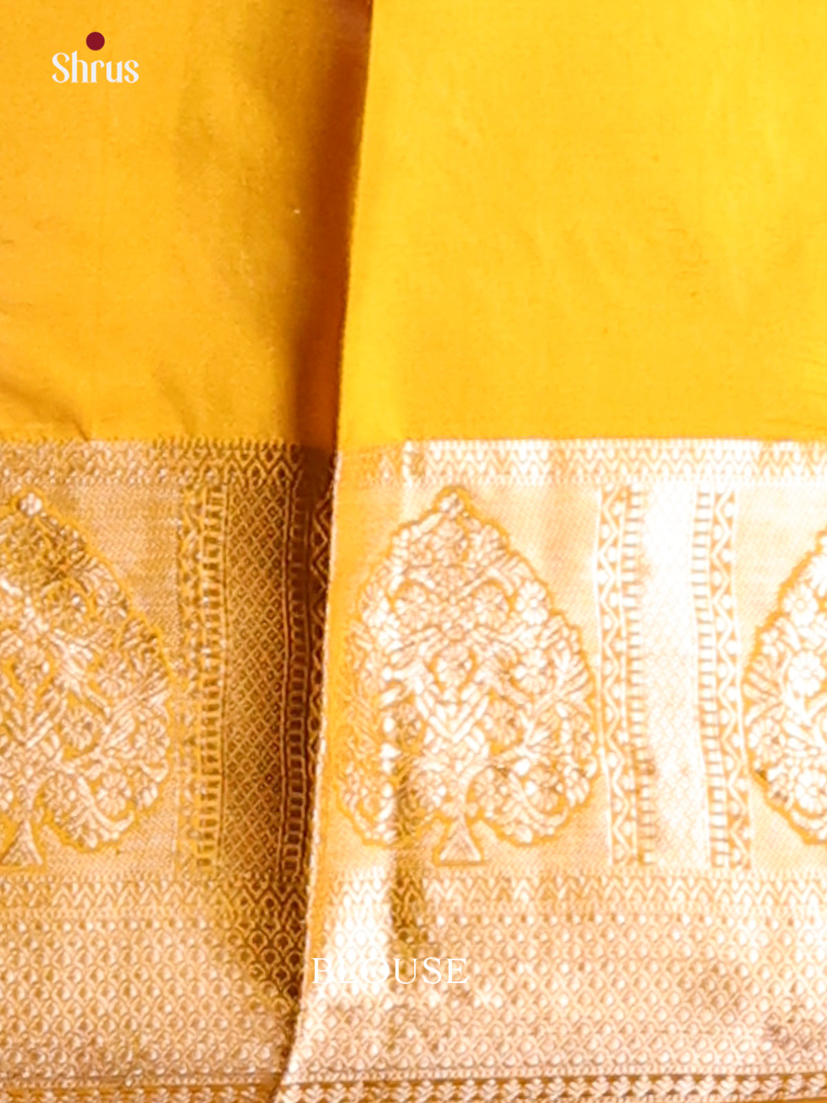 Glorious Yellow Kanchipuram silk Saree gleams with zari woven floral nestling brocade-2